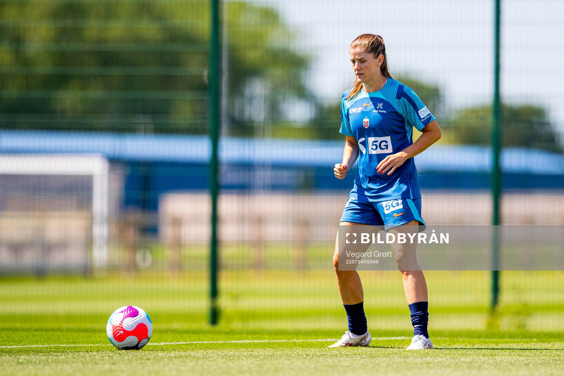Maren Mjelde of the Norwegian national football team at a