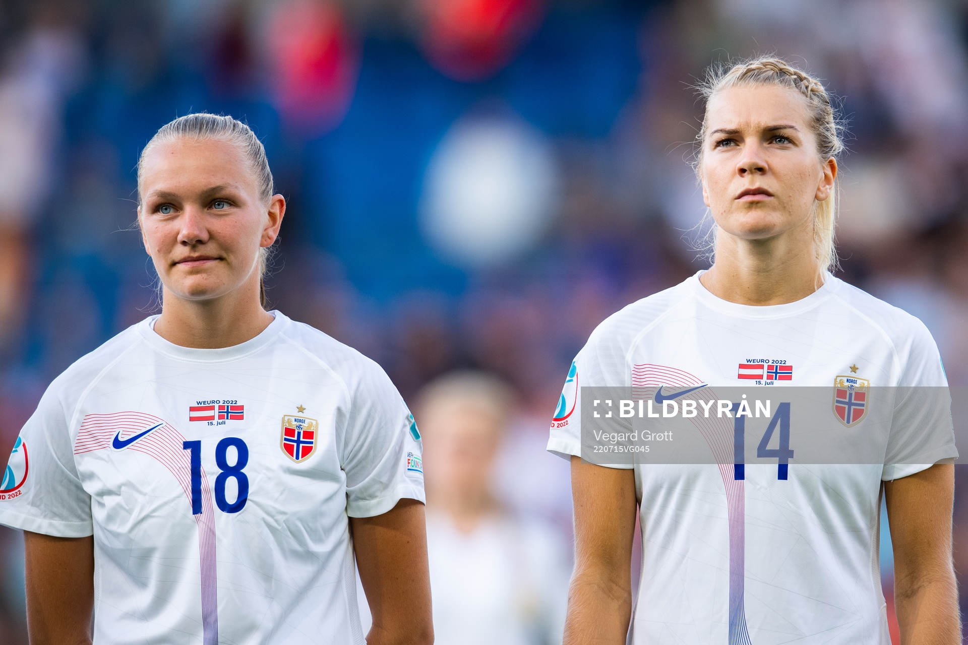 Frida Maanum and Ada Hegerberg of Norway