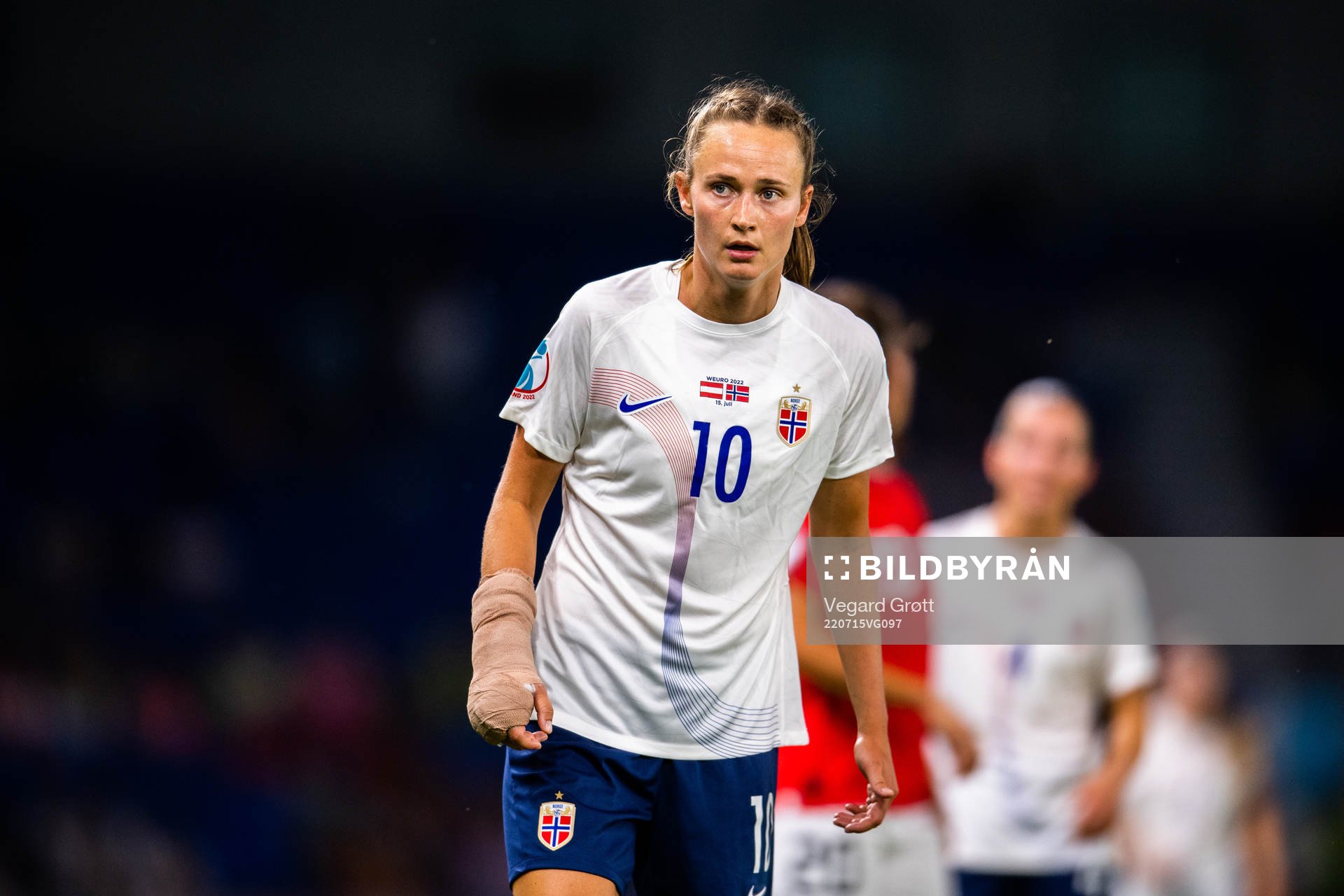 Caroline Graham Hansen of Norway during the UEFA Women's Euro 2022 group stage match between Austria and Norway on July 15, 2022 in Brighton.