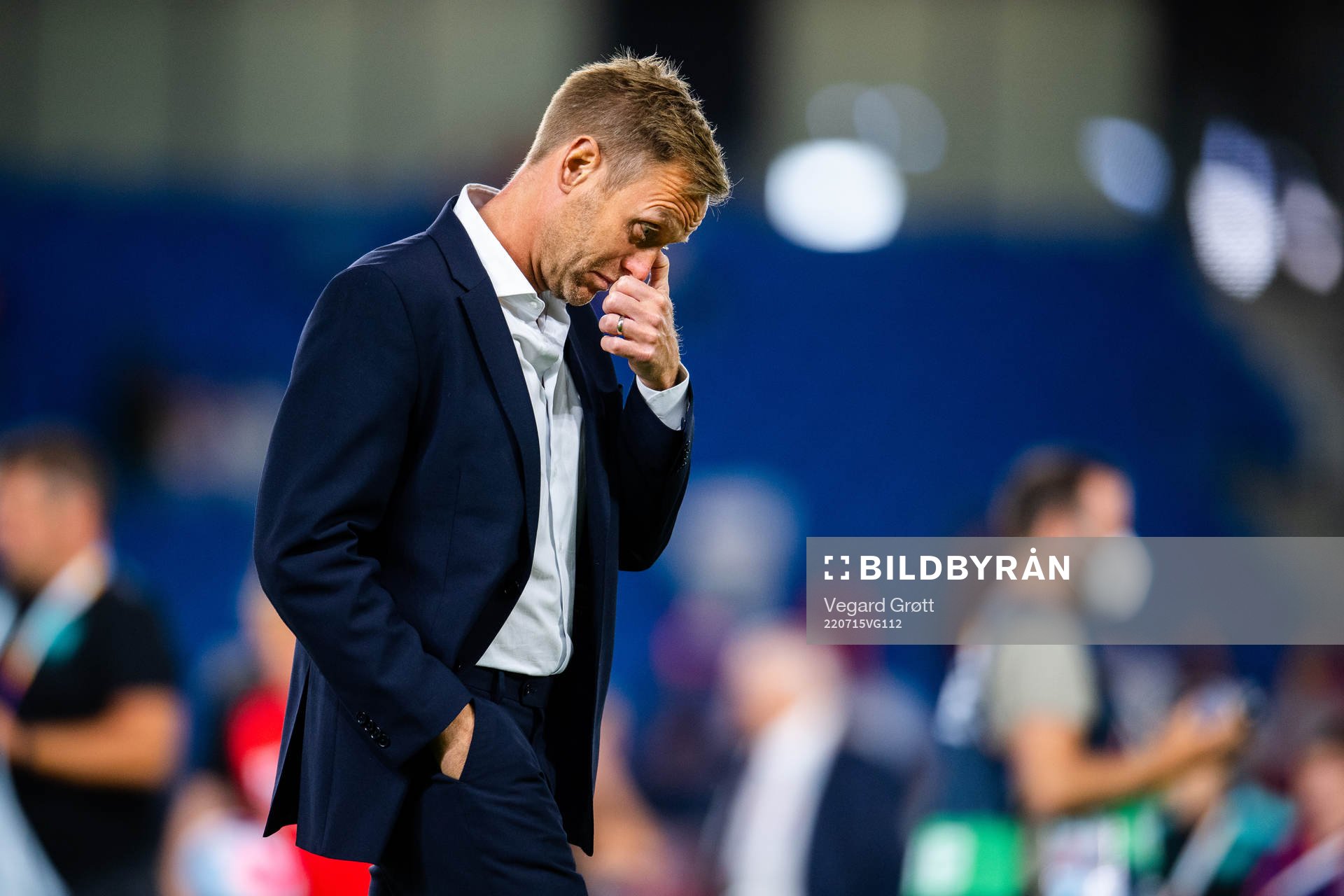 Head coach Martin Sjögren of Norway looks dejected