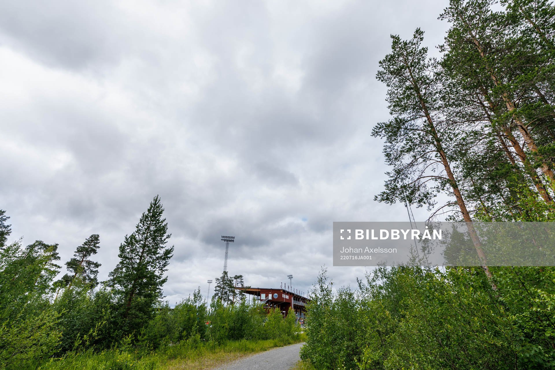 Jämtkraft Arena inför fotbollsmatchen i Superettan mellan Östersund och Öster den 16 juli 2022 i Östersund. 
