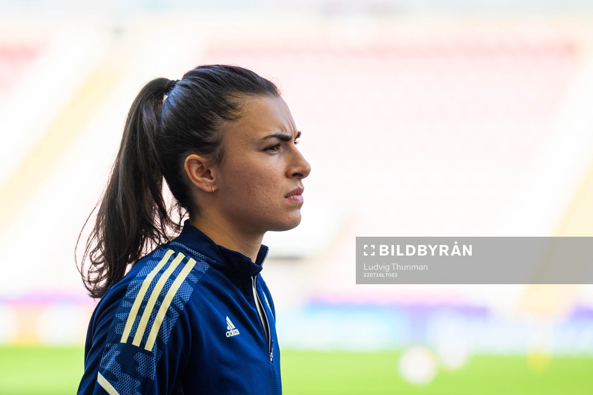 Goalkeeper Zecira Musovic of the Swedish women's national