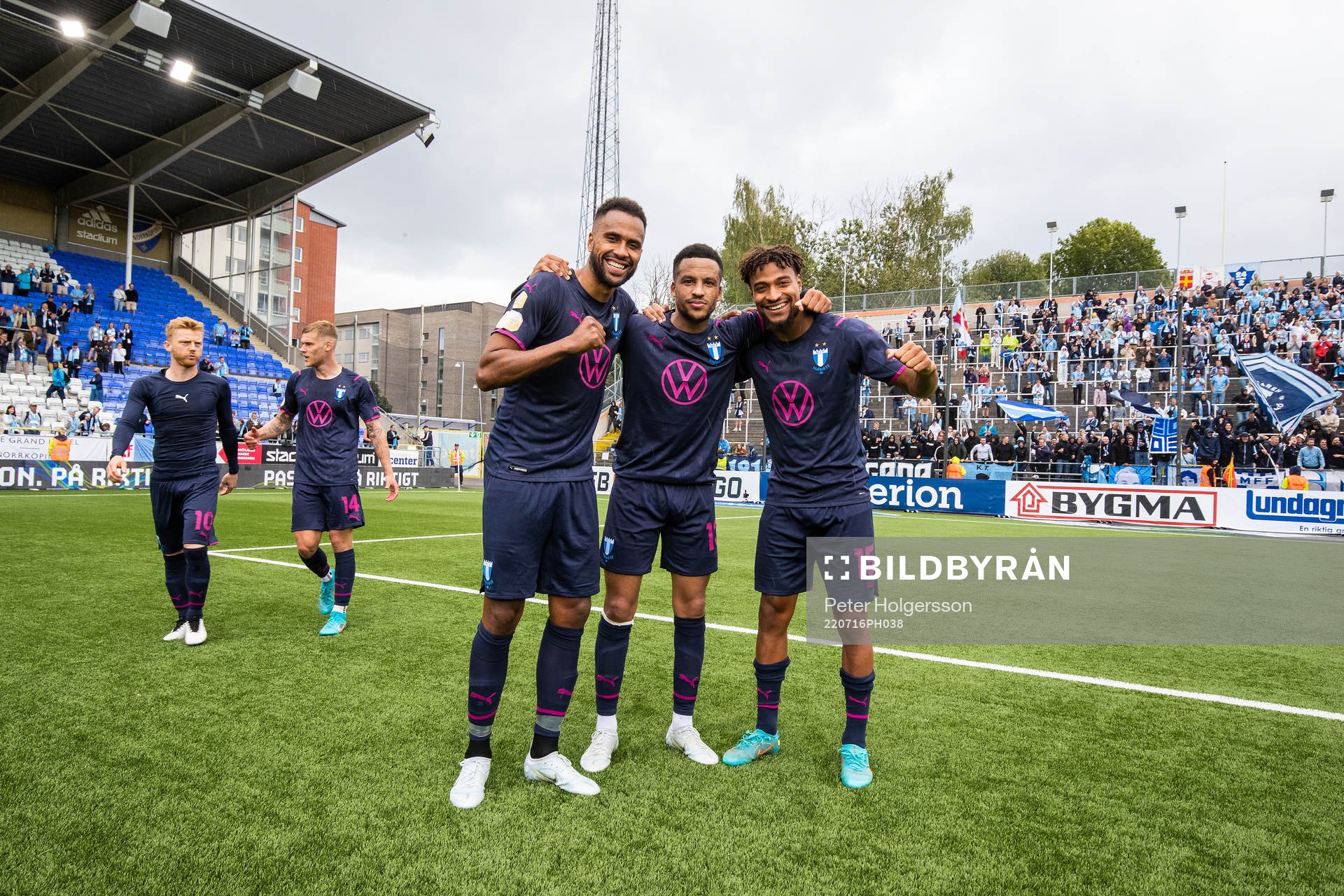 Malmö FFs Isaac Kiese Thelin, Martin Olsson och Joseph