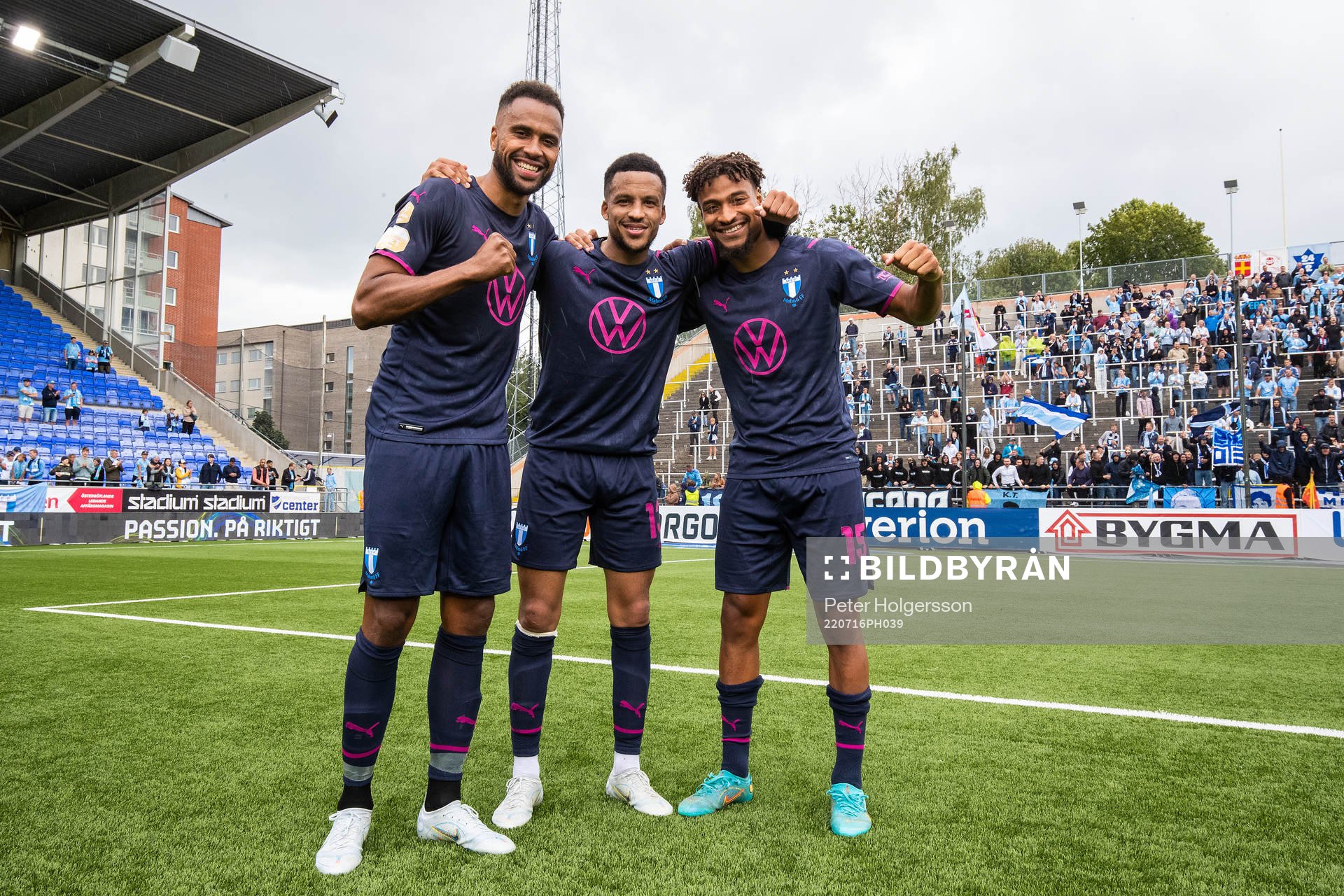 Malmö FFs Isaac Kiese Thelin, Martin Olsson och Joseph