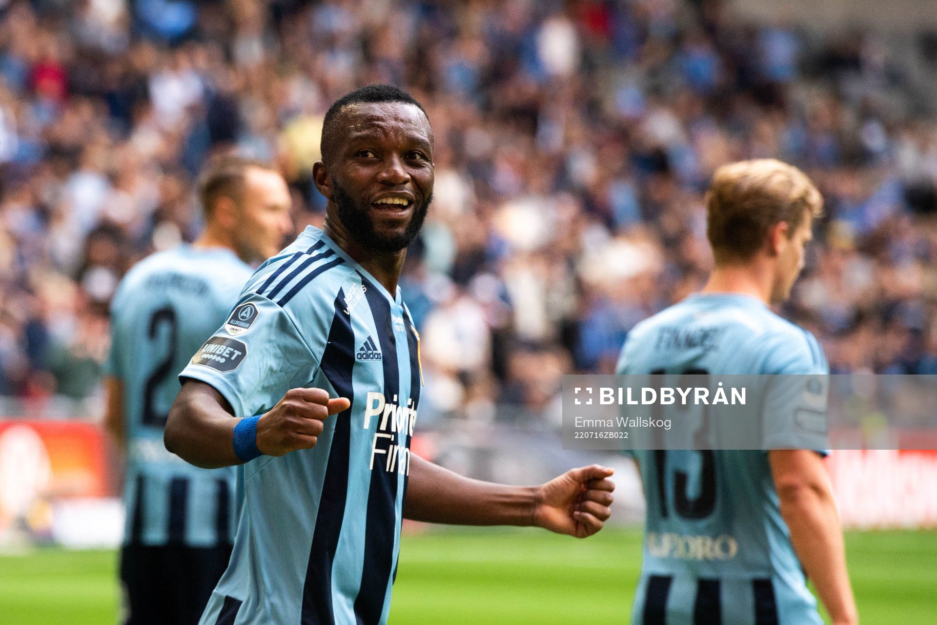 Djurgårdens Emmanuel Justine Rabby Banda jublar