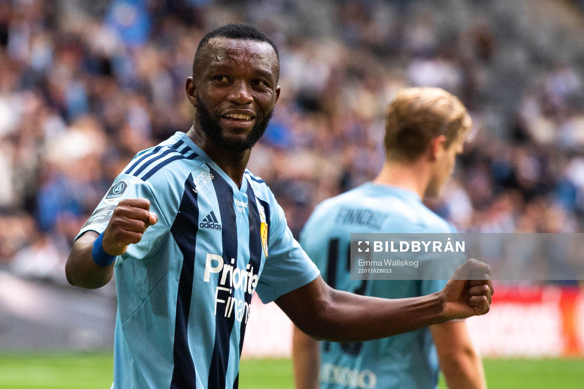 Djurgårdens Emmanuel Justine Rabby Banda jublar