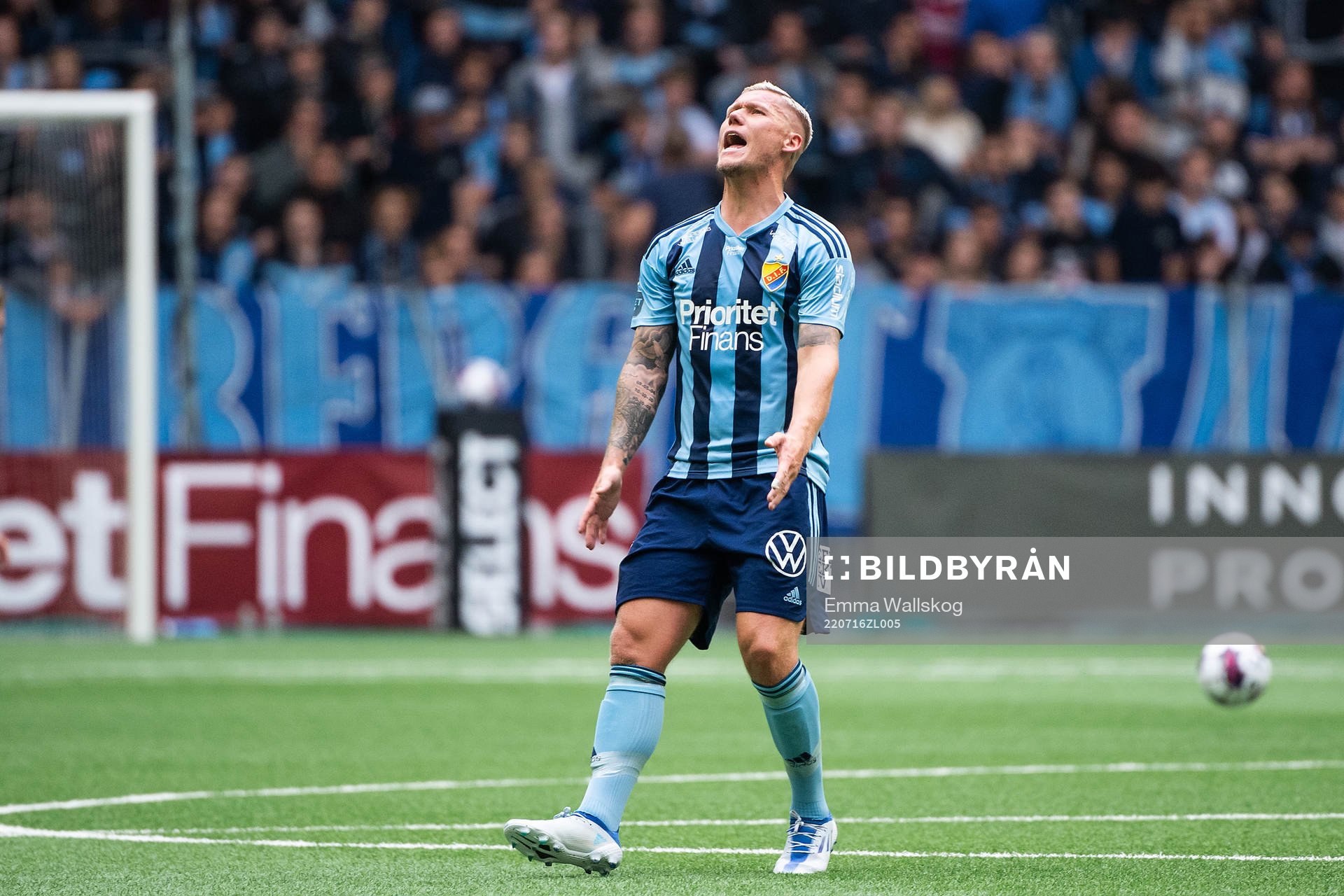Djurgårdens Victor Edvardsen reagerar
