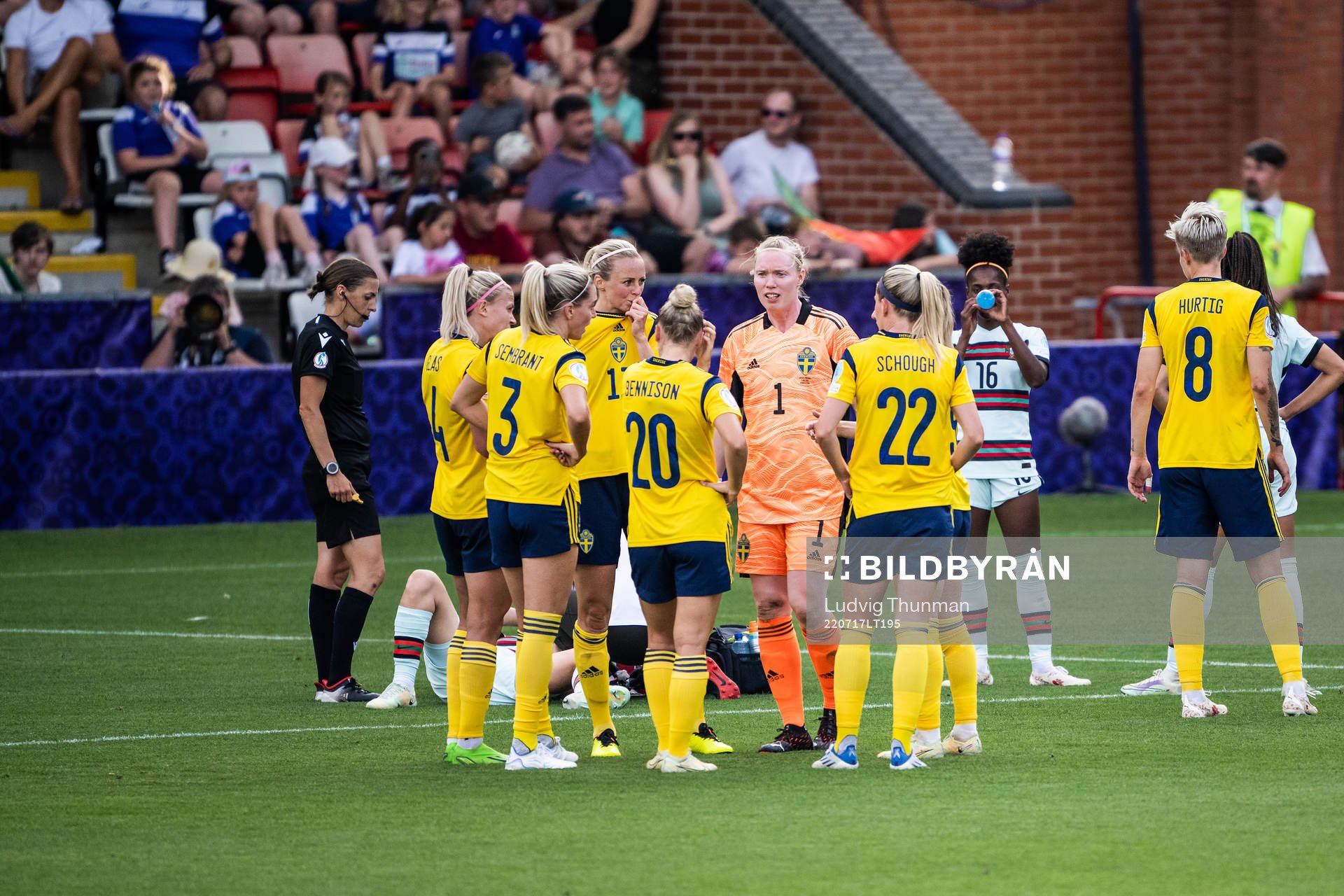 goalkeeper Hedvig Lindahl of Sweden after the UEFA Women's Euro 2022 group stage match between Sweden and Portugal on July 17, 2022 in Leigh.
