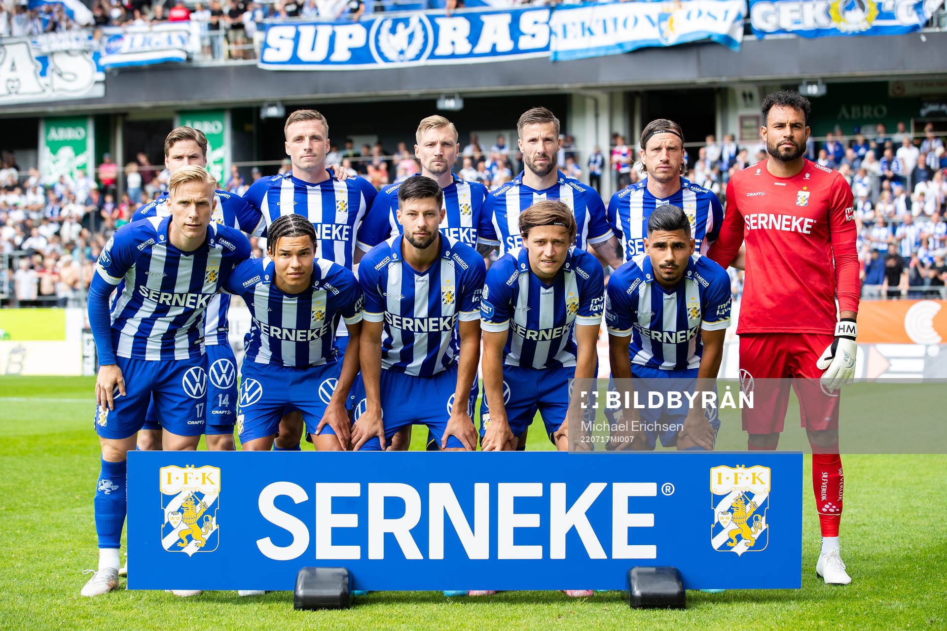 IFK Göteborgs startelva uppe fr.v. Gustaf Norlin, Carl