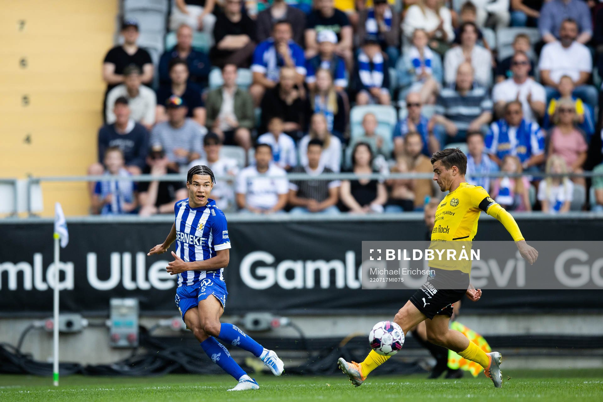 IFK Göteborgs Alexander Jallow under fotbollsmatchen i Allsvenskan mellan IFK Göteborg och Mjällby den 17 juli 2022 i Göteborg. 
