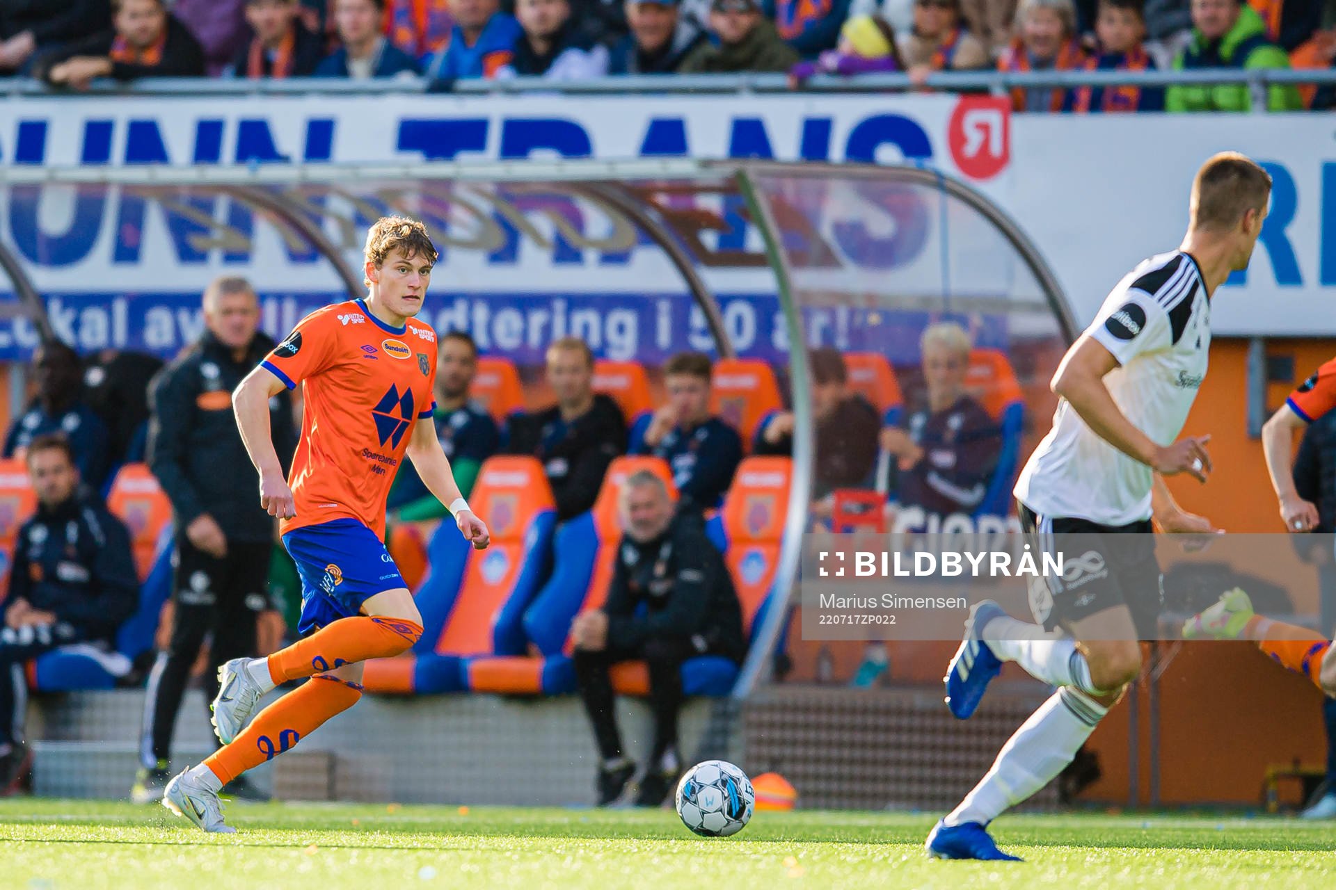 Isak Dybvik Määttä of Aalesund during the Eliteserien match between Aalesund and Rosenborg on July 17, 2022 in Ålesund.