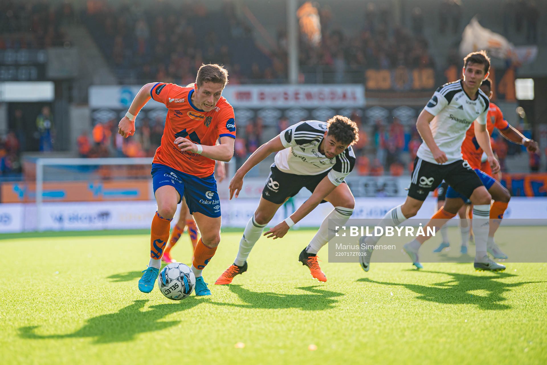 Simen Bolkan Nordli of Aalesund during the Eliteserien match between Aalesund and Rosenborg on July 17, 2022 in Ålesund.