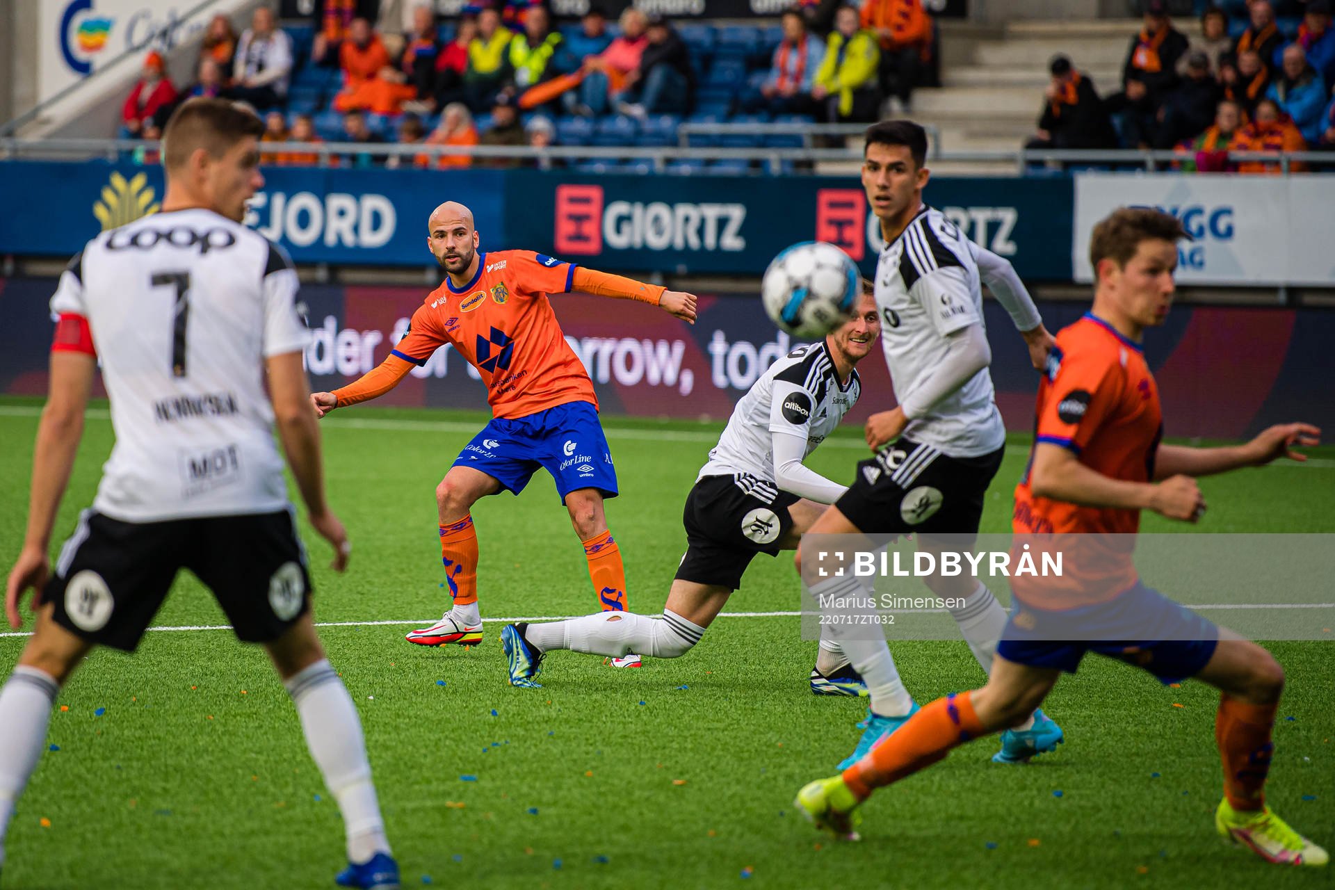 Dario Canadija of Aalesund during the Eliteserien match between Aalesund and Rosenborg on July 17, 2022 in Ålesund.