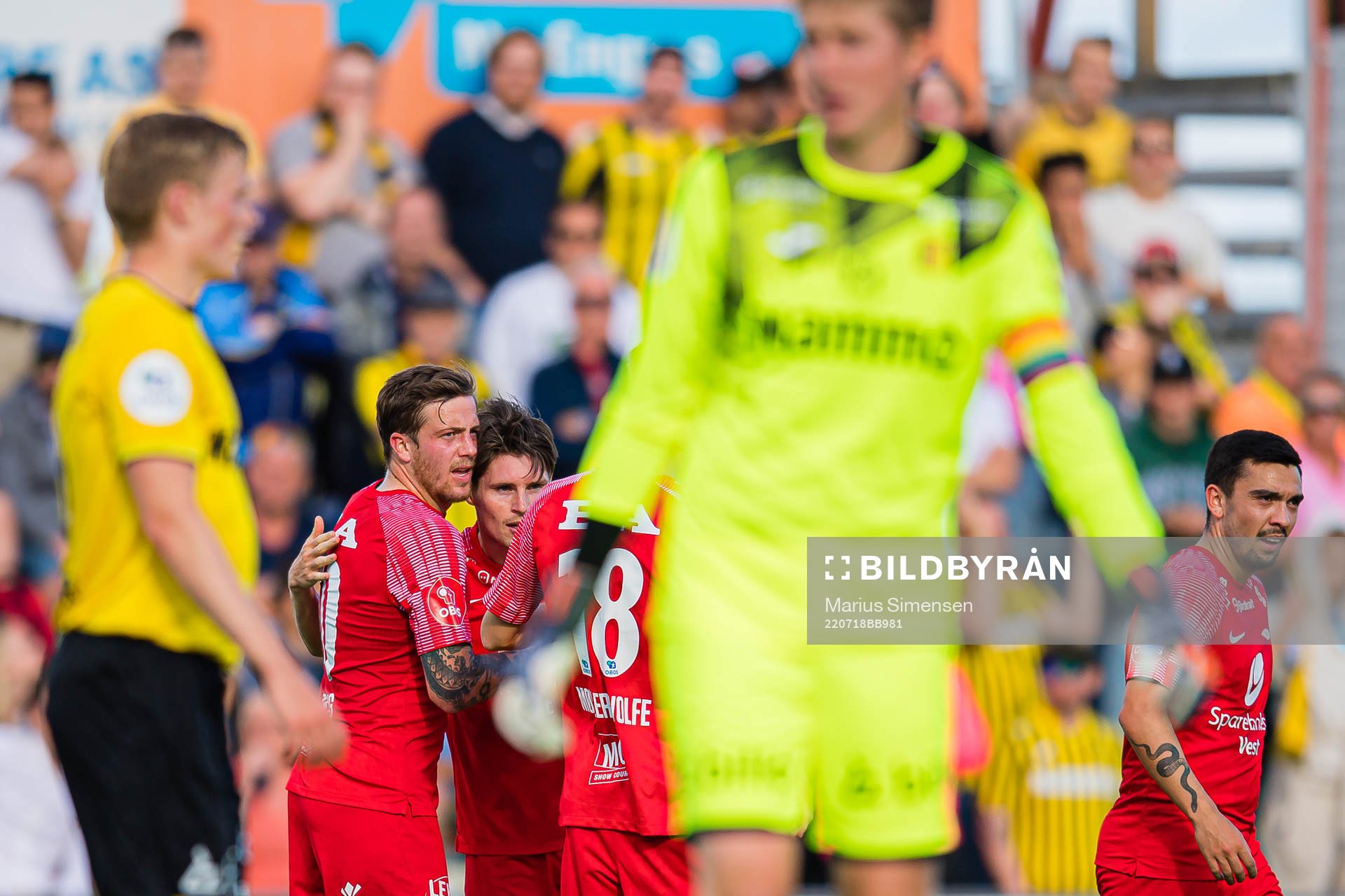 Kasper Holmboe Skaanes of Brann celebrates