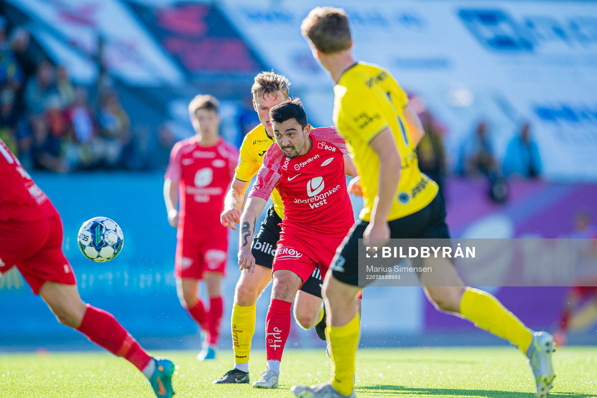 Niklas Fernando Nygaard Castro of Brann during the OBOS-ligaen match between Raufoss and Brann on July 18, 2022 in Raufoss.