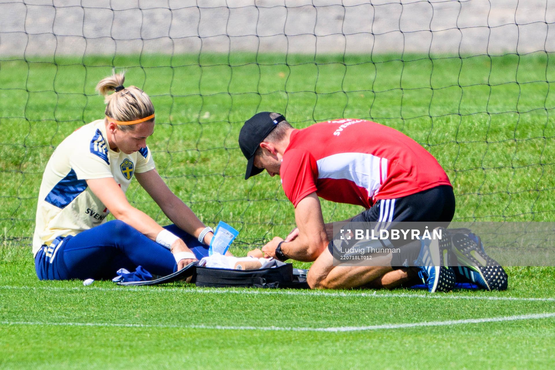 Goalkeeper Jennifer Falk of the Swedish women's national