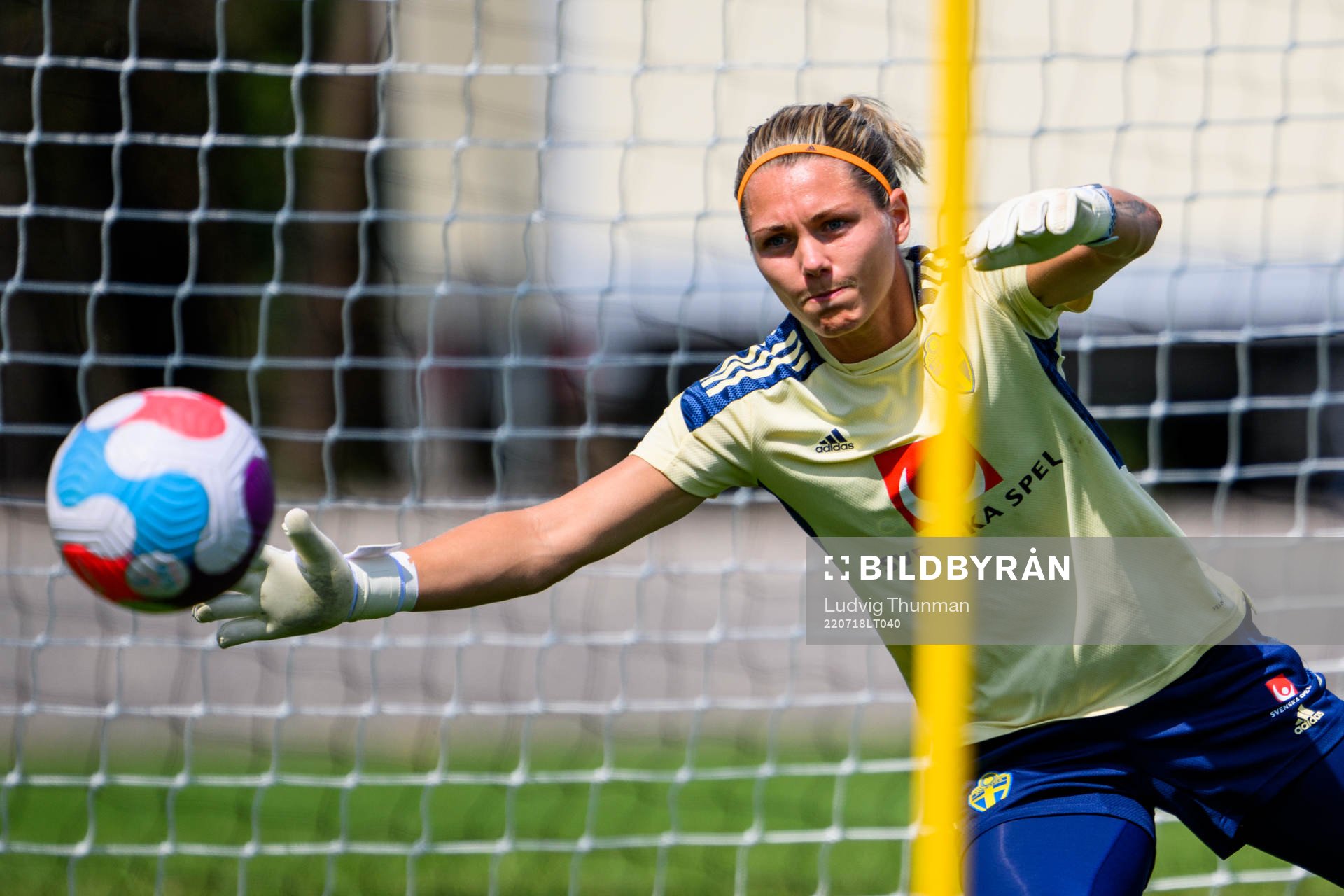 Goalkeeper Jennifer Falk of the Swedish women's national
