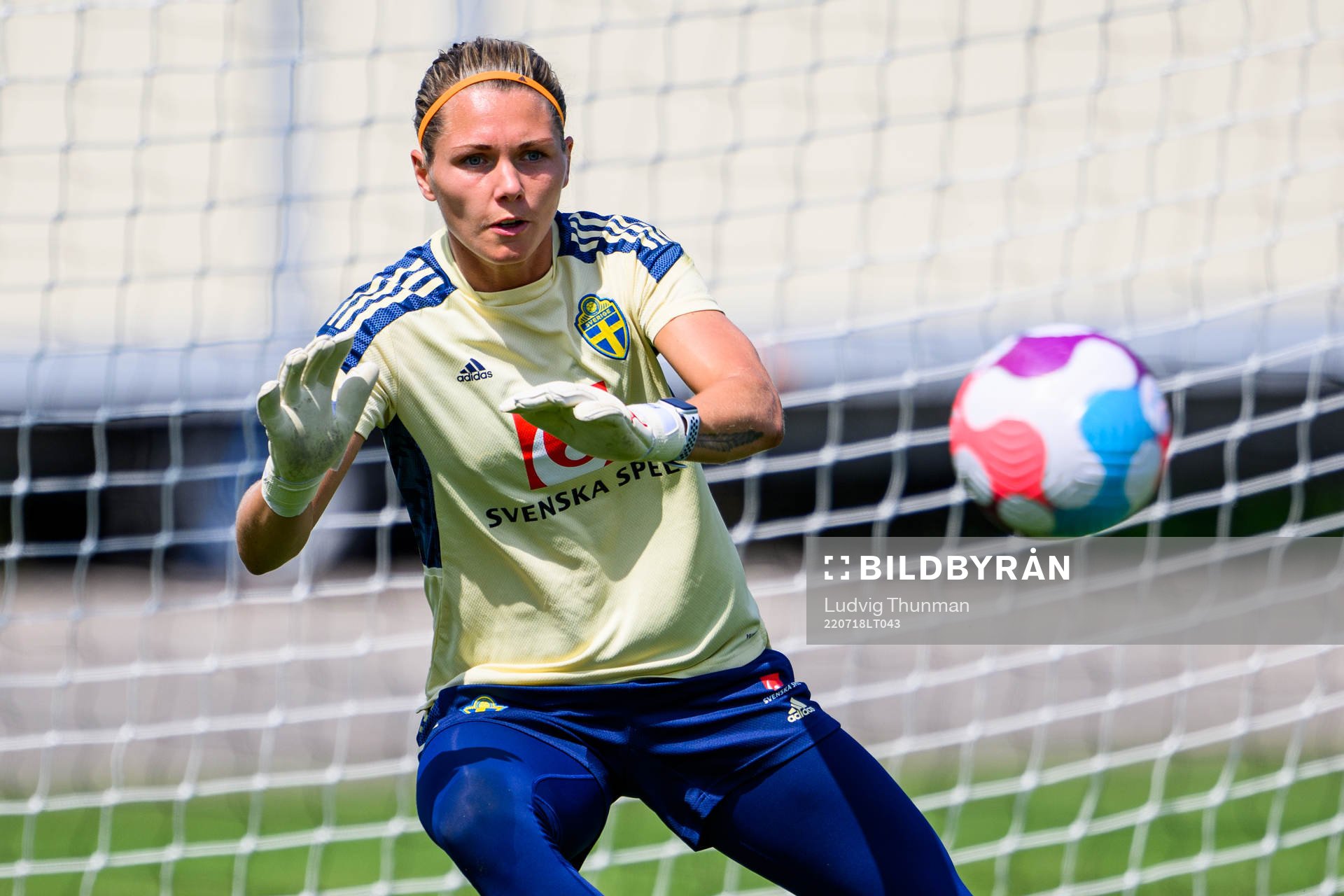 Goalkeeper Jennifer Falk of the Swedish women's national