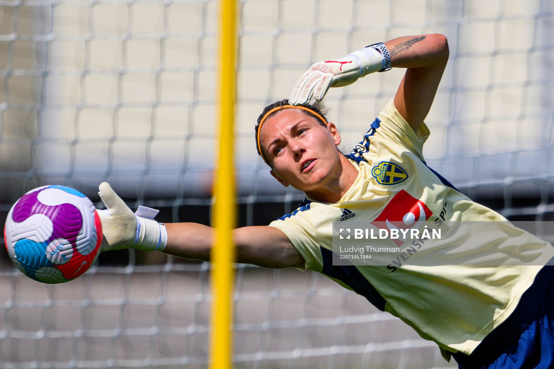 Goalkeeper Jennifer Falk of the Swedish women's national