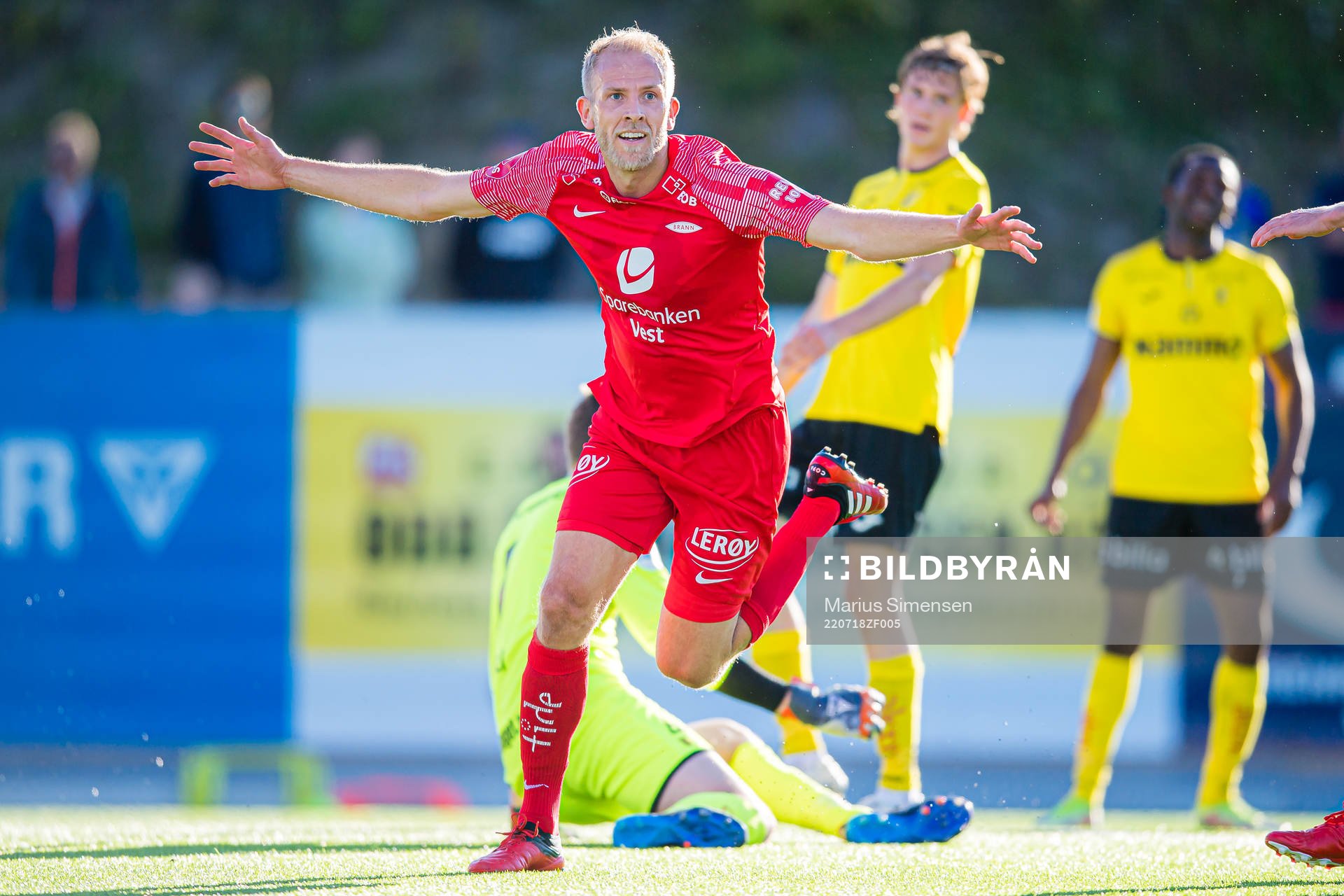Vegard Leikvoll Moberg of Brann celebrates
