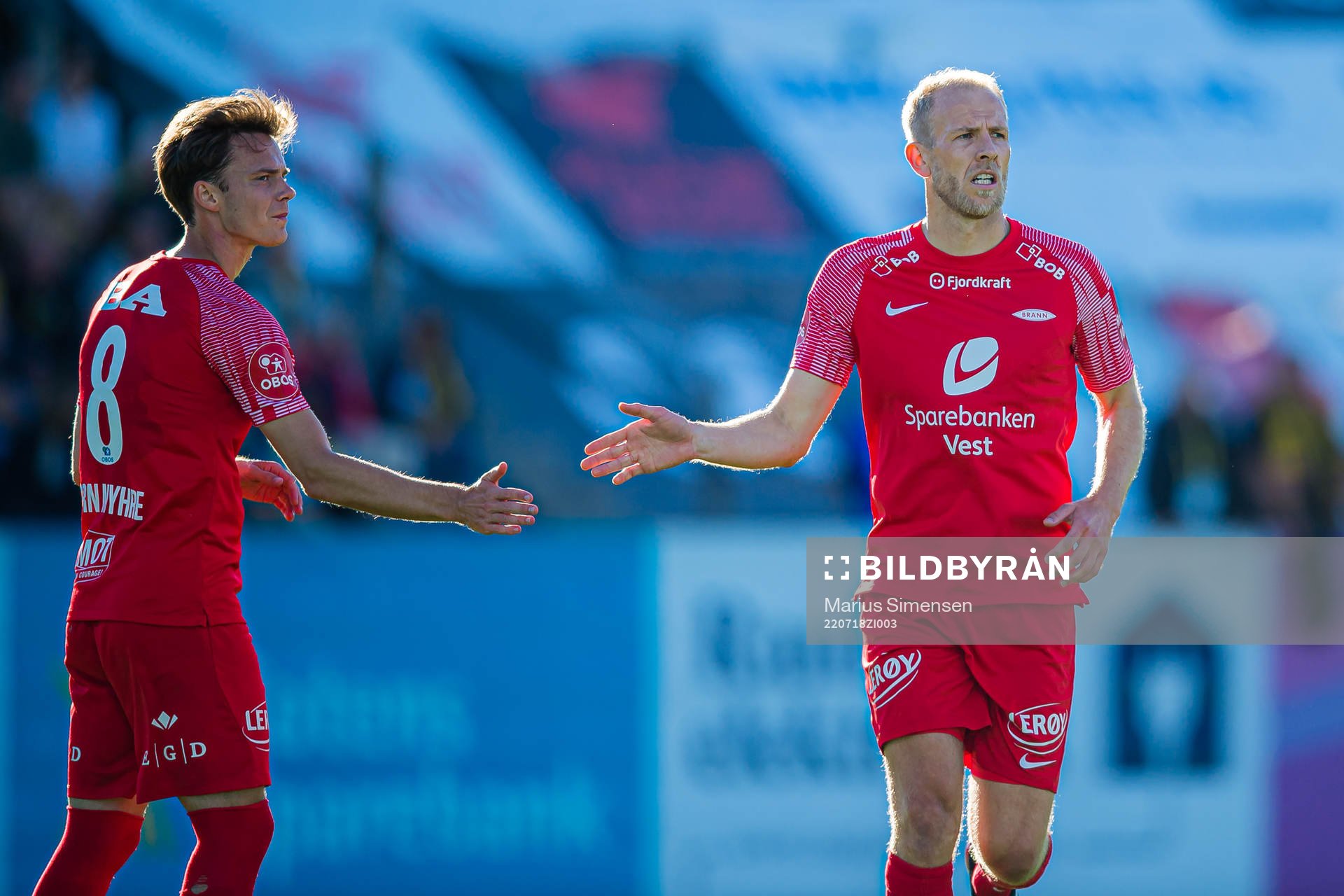 Felix Horn Myhre and Vegard Leikvoll Moberg of Brann