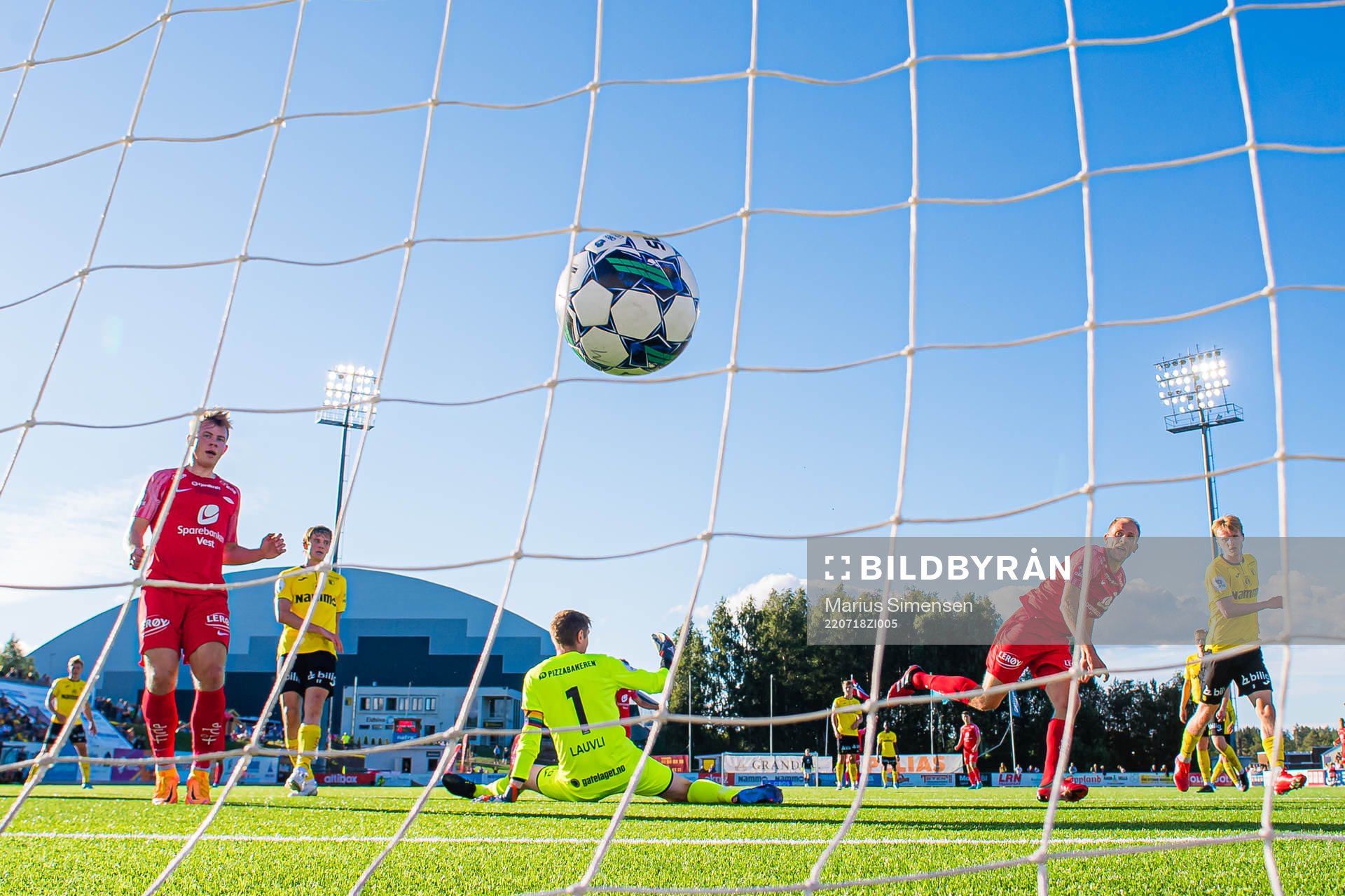 Vegard Leikvoll Moberg of Brann scores the 0-5 goal