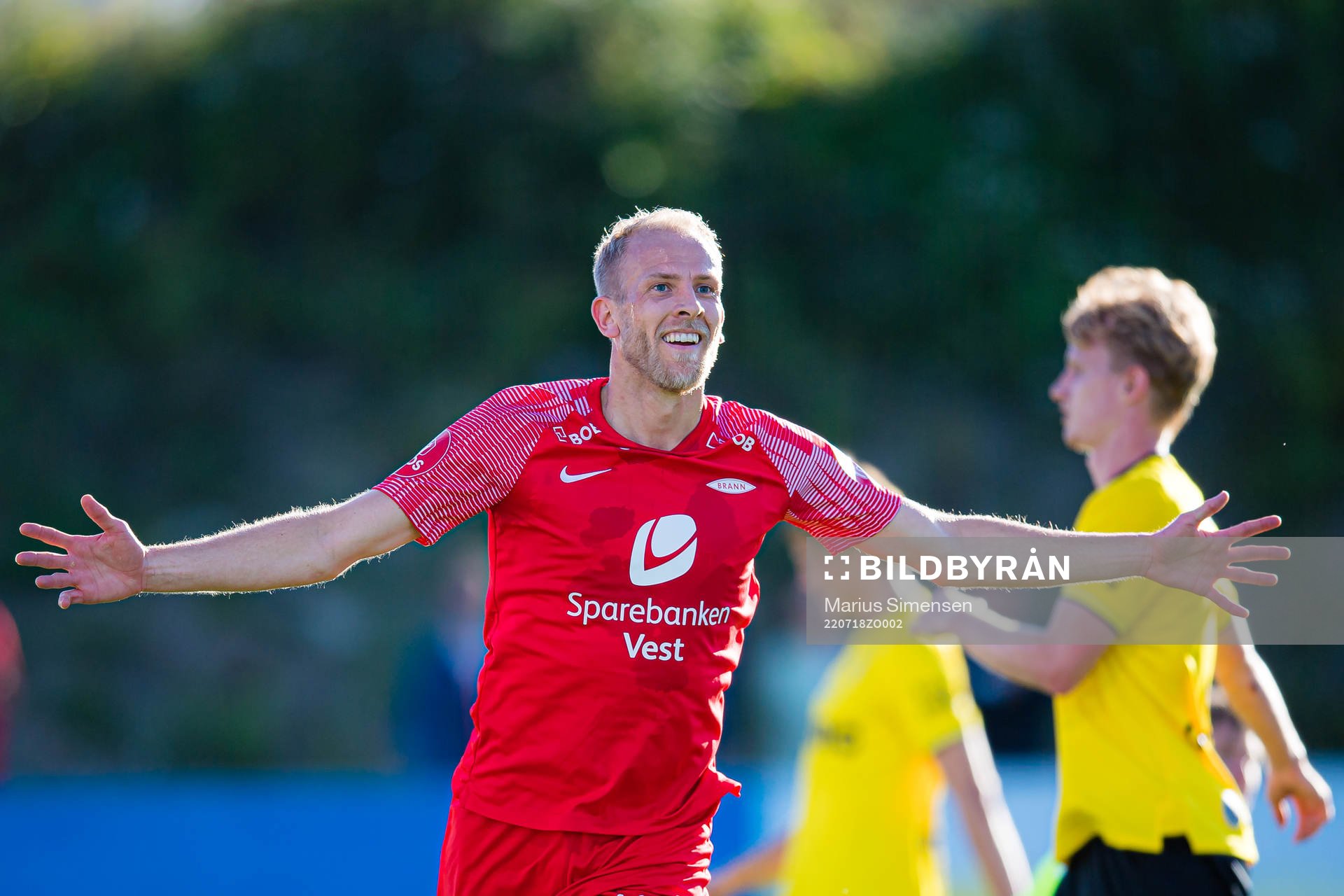 Vegard Leikvoll Moberg of Brann celebrates