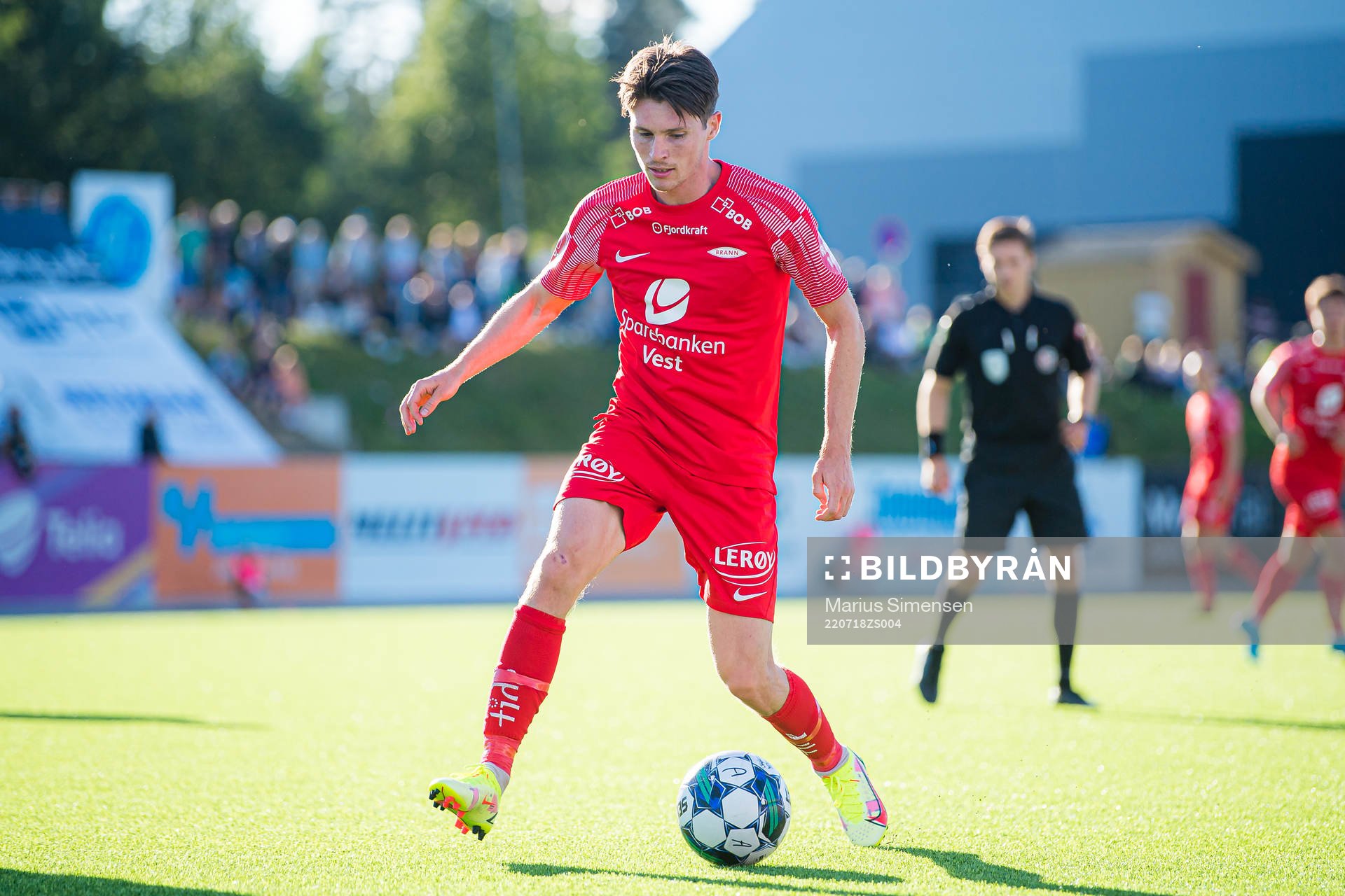 Kasper Holmboe Skaanes of Brann during the OBOS-ligaen match between Raufoss and Brann on July 18, 2022 in Raufoss.
