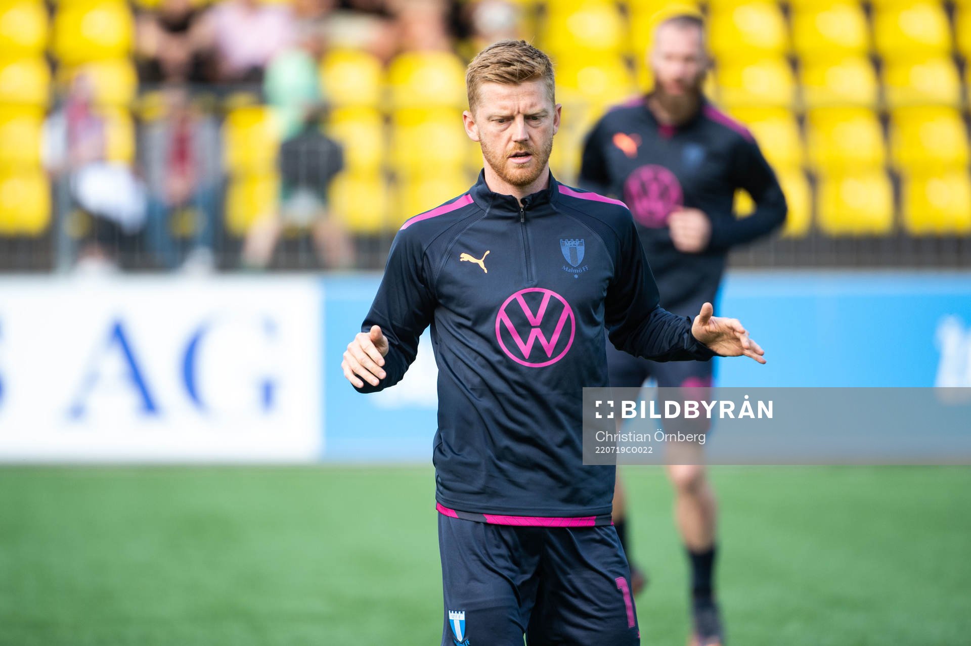 Anders Christiansen of Malmö FF ahead of the UEFA Champions League qualifying match between FK Zalgiris and Malmö FF on July 19, 2022 in Vilnius.