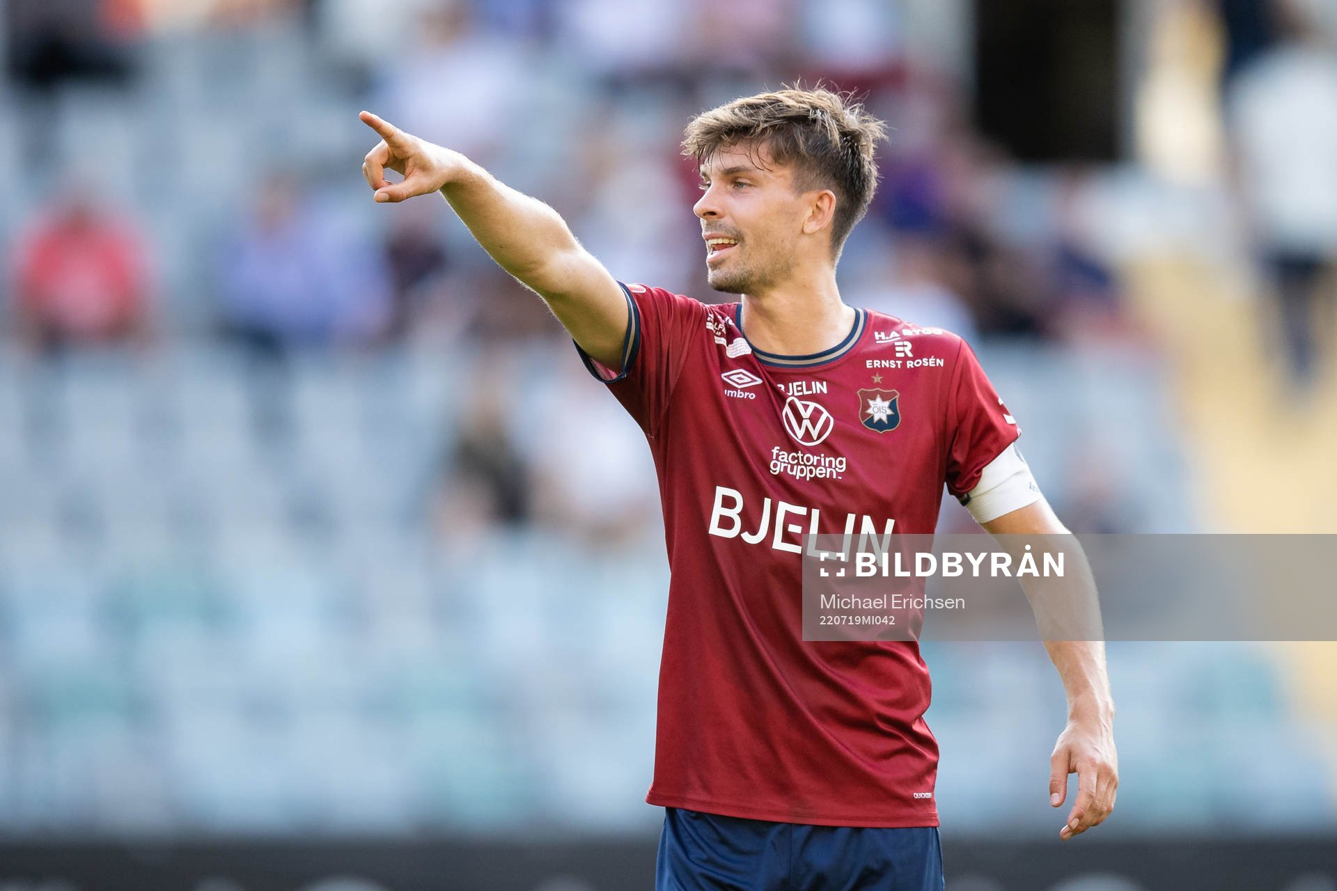 Örgrytes Daniel Paulson under fotbollsmatchen i Superettan mellan Örgryte och Brommapojkarna den 19 juli 2022 i Göteborg. 