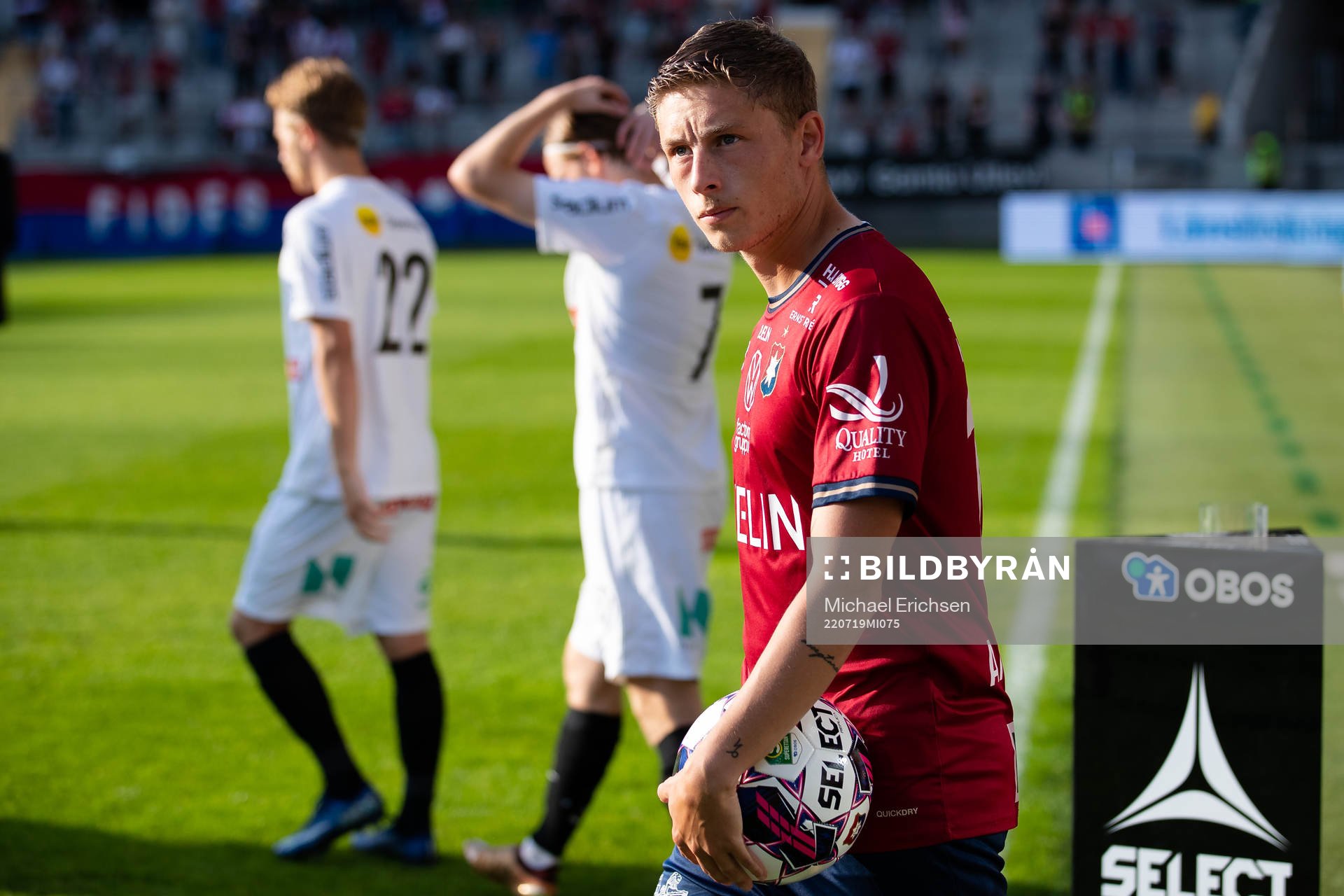 Örgrytes Anton Andreasson innan fotbollsmatchen i Superettan mellan Örgryte och Brommapojkarna den 19 juli 2022 i Göteborg. 