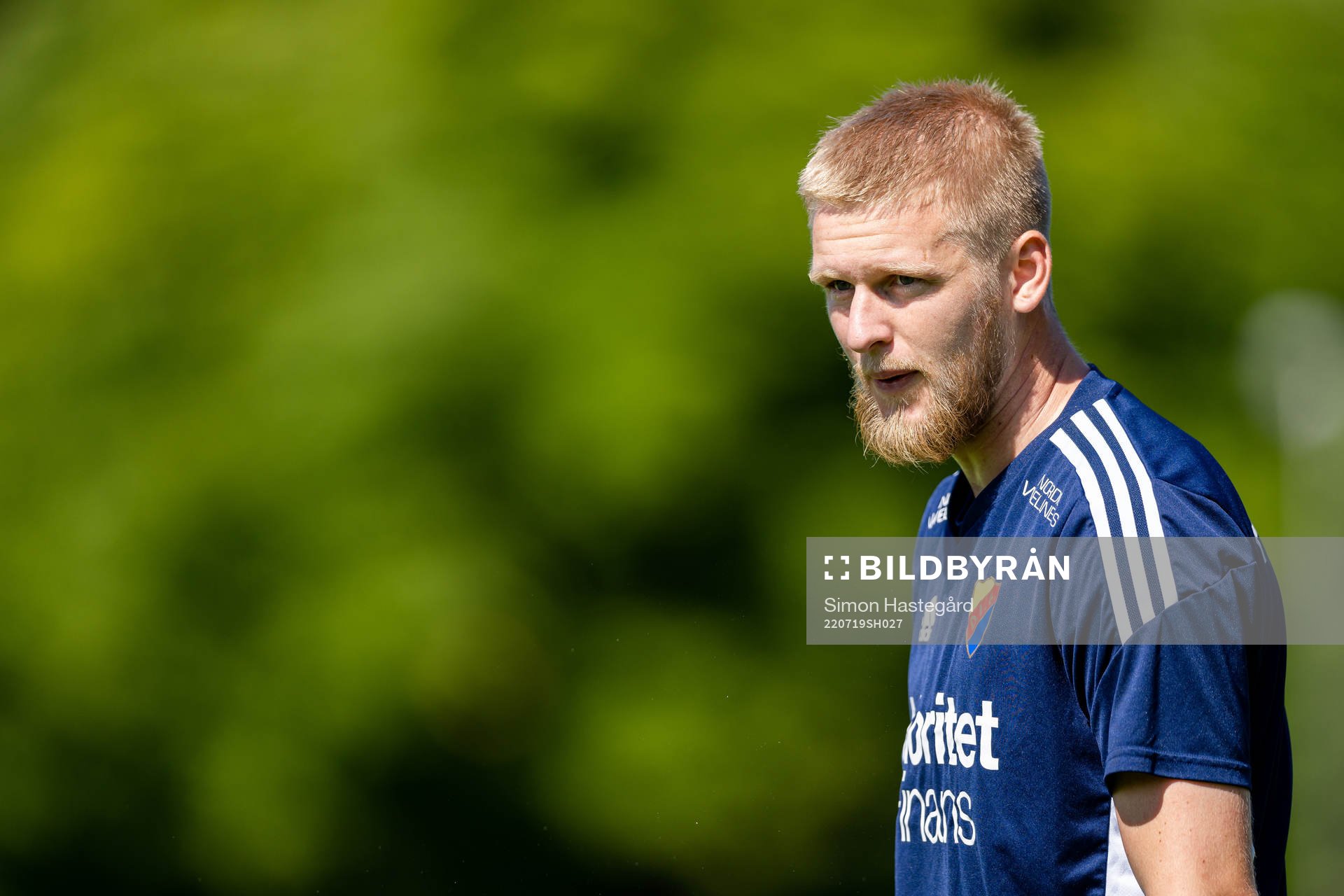 Kalle Holmberg under en träning med Djurgården den 19 juli 2022 i Stockholm. 