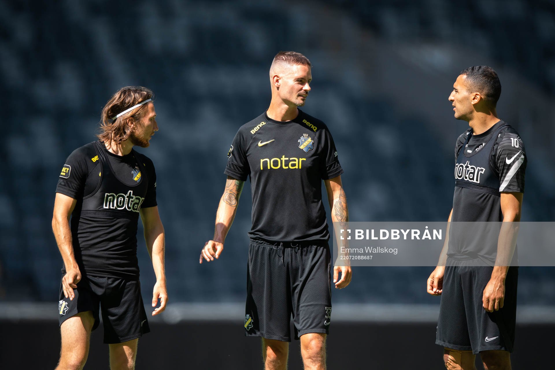 Axel Björnström, Mikael Lustig and Nabil Bahoui of AIK