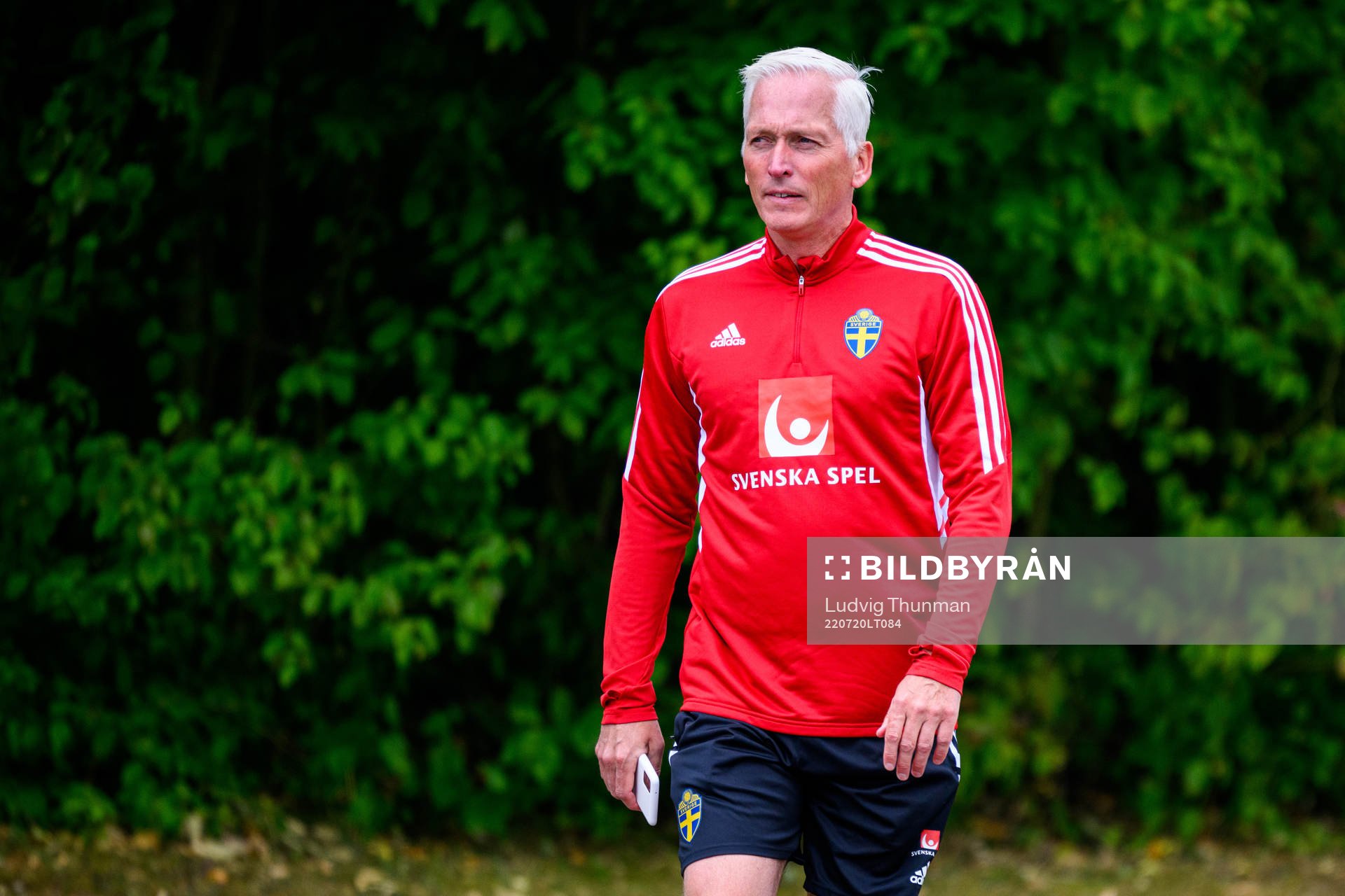 Håkan Sjöstrand, general secretary of the Swedish Football Association at a training session during the UEFA Women's Euro 2022 Championship on July 20, 2022 in Chester.