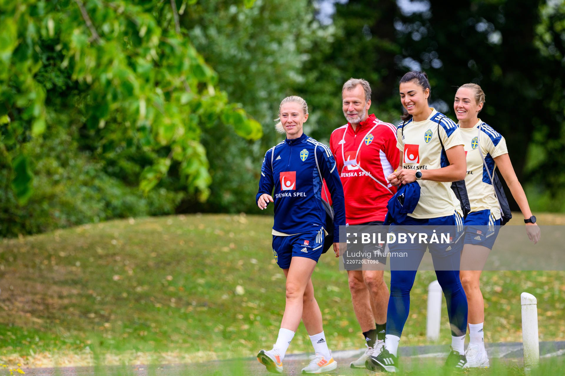 Rebecka Blomqvist, Pontus Ekblom, physio, goalkeeper Zecira