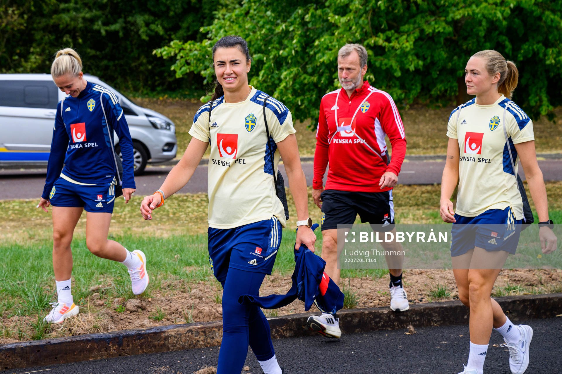 Rebecka Blomqvist, Pontus Ekblom, physio, goalkeeper Zecira