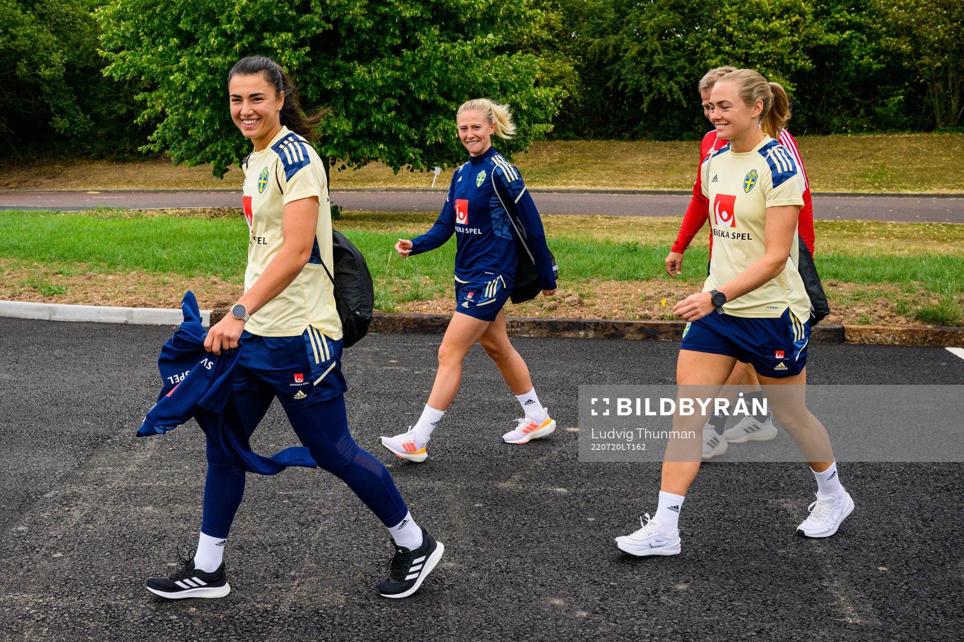 Rebecka Blomqvist, Pontus Ekblom, physio, goalkeeper Zecira