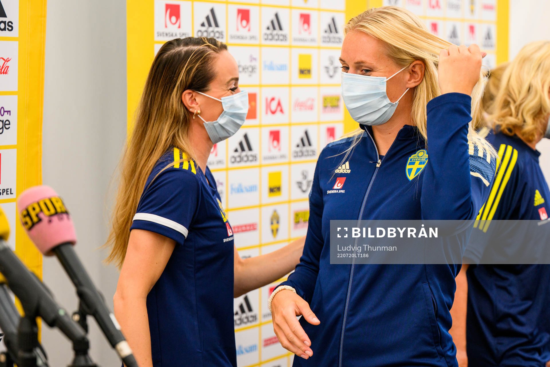 Kosovare Asllani and Stina Blackstenius of the Swedish