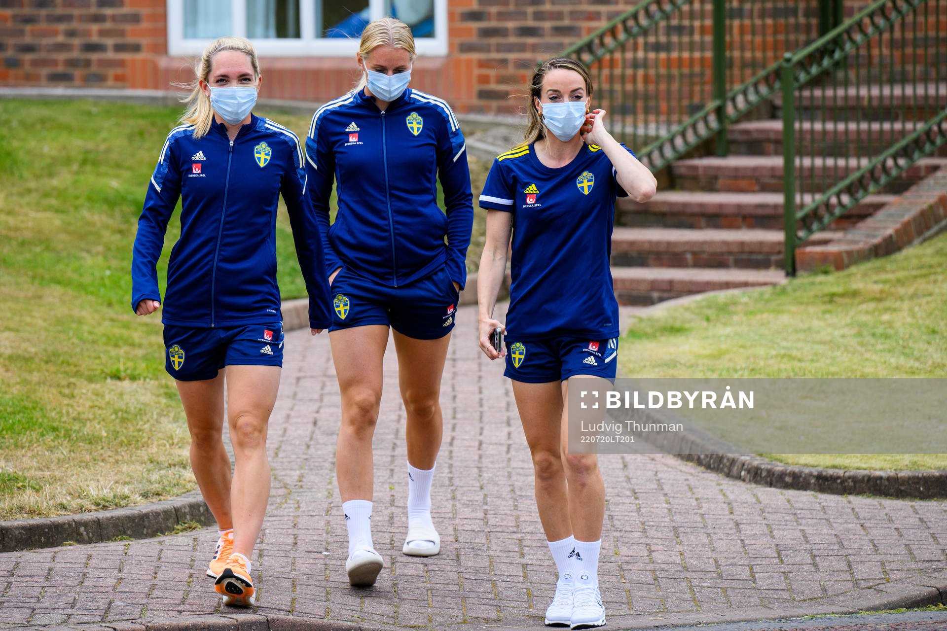 Elin Rubensson, Stina Blackstenius and Kosovare Asllani of