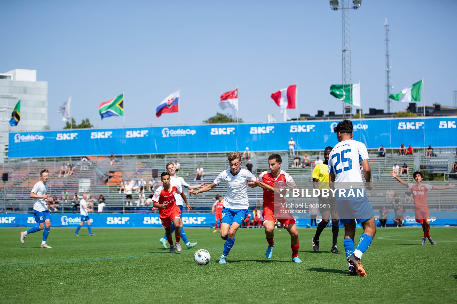 under fotbollsmatchen i Gothia Cup mellan Värnamo och Audax