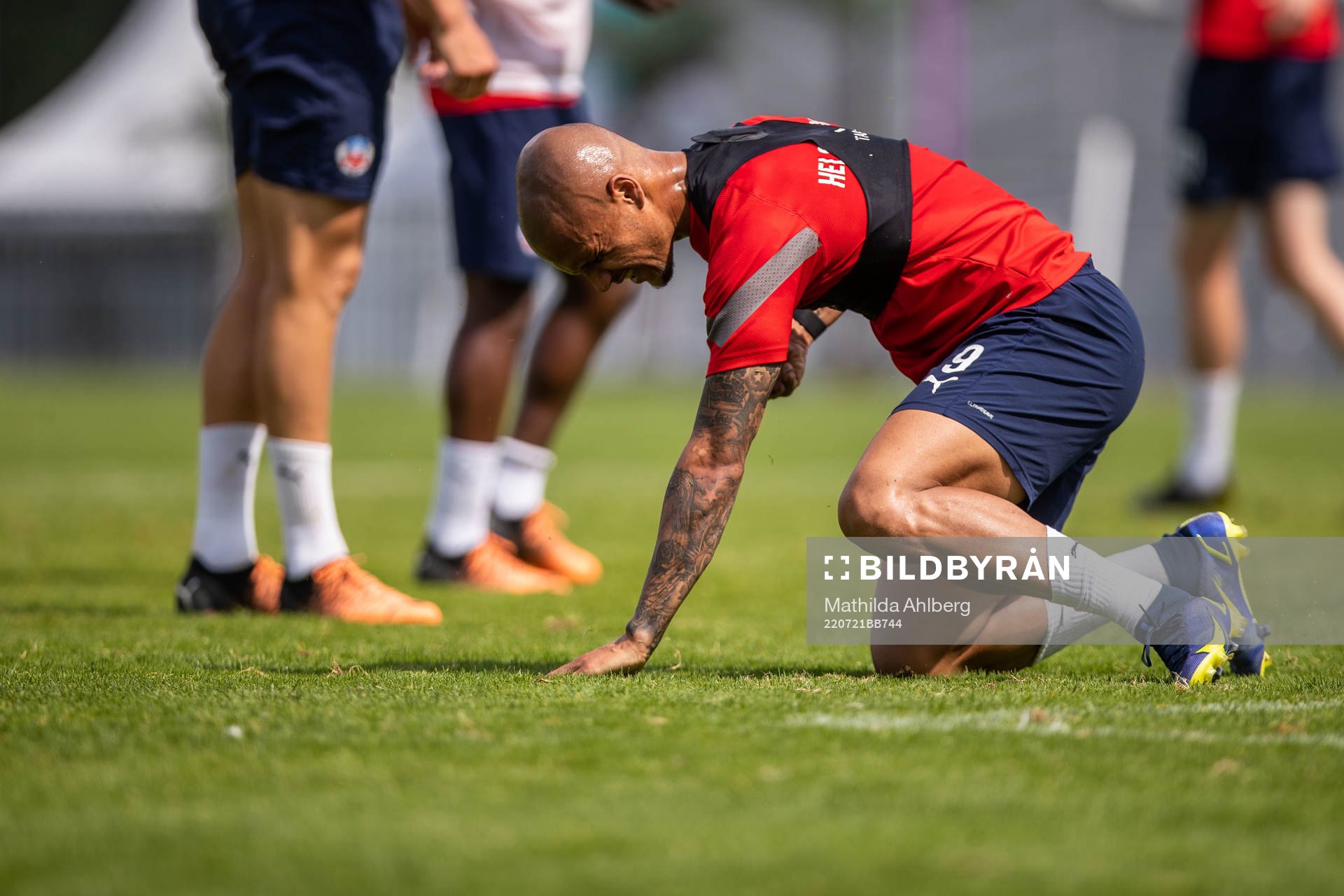 Anthony van den Hurk under en träning med Helsingborg den 21 juli 2022 i Helsingborg. 