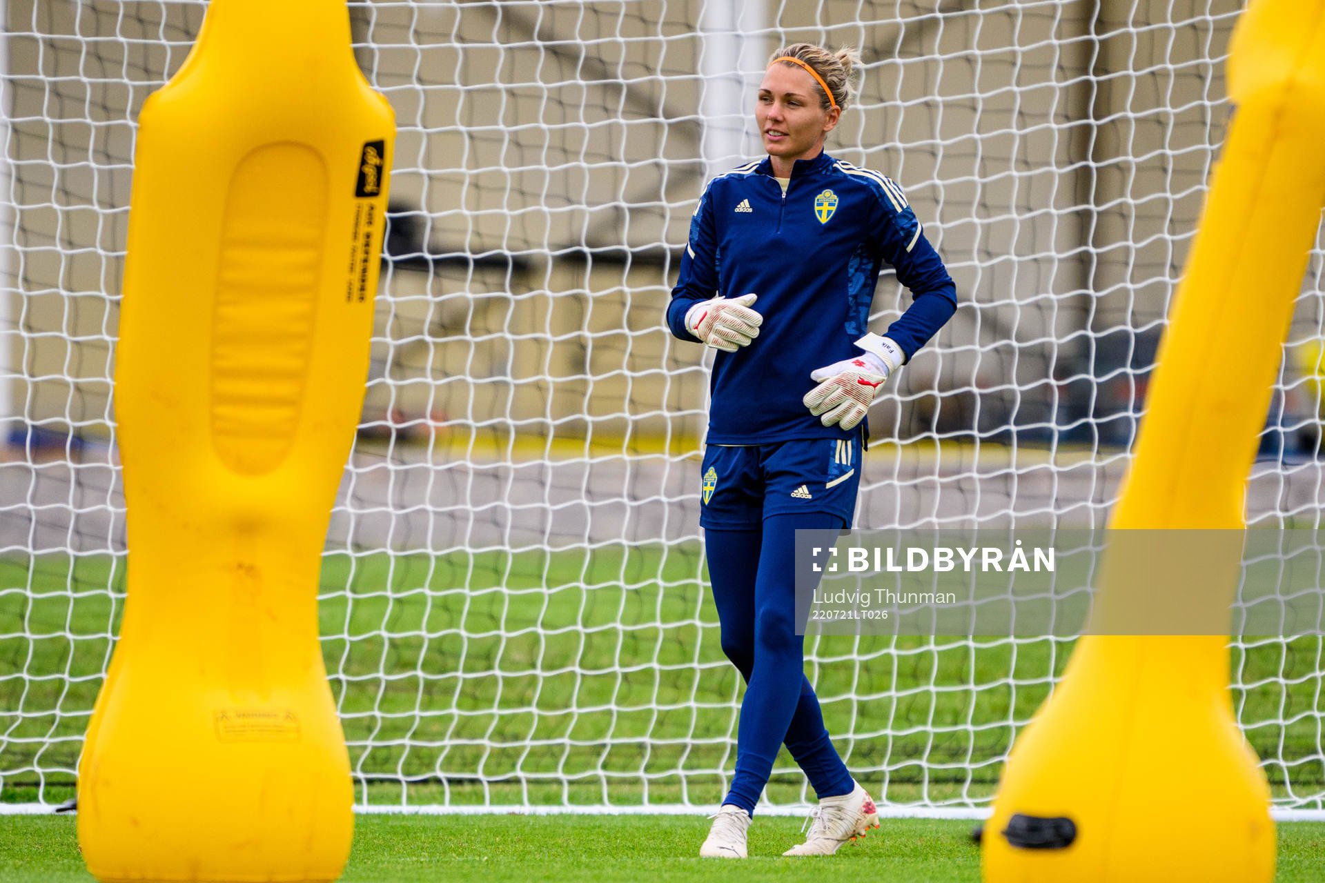 Goalkeeper Jennifer Falk of the Swedish women's national