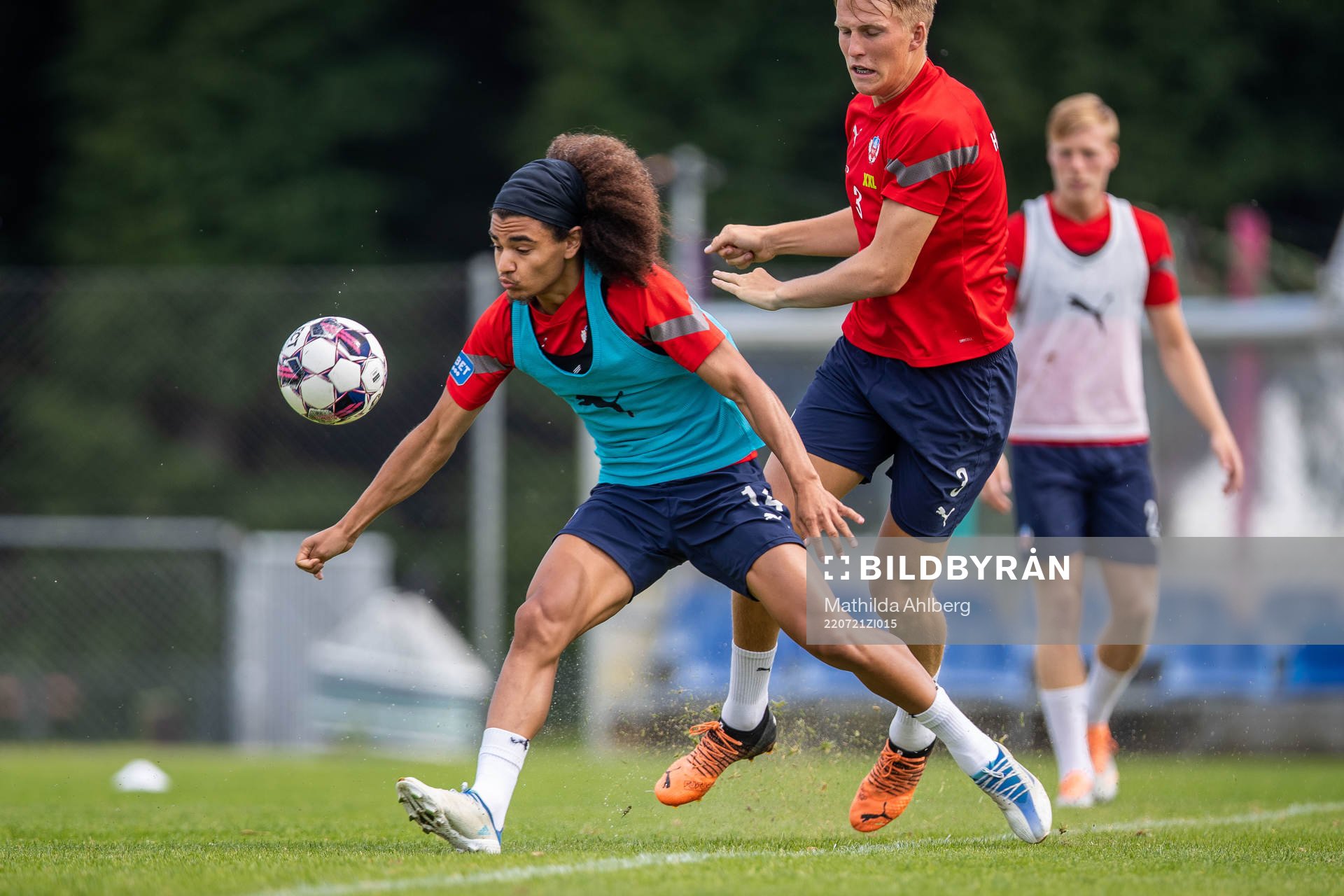 Adam Kaied under en träning med Helsingborg den 21 juli 2022 i Helsingborg. 