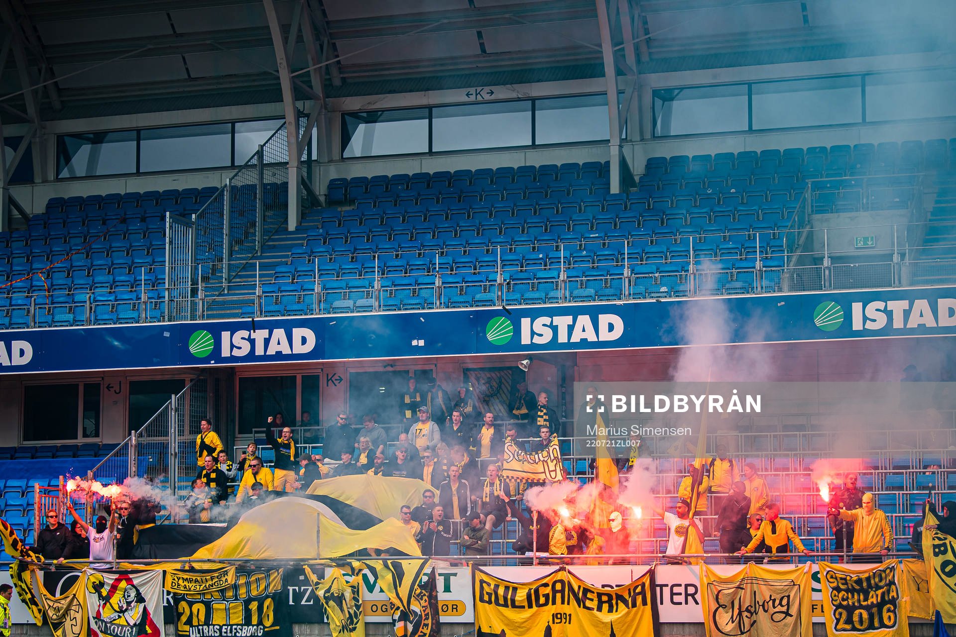 Spectators in the stands