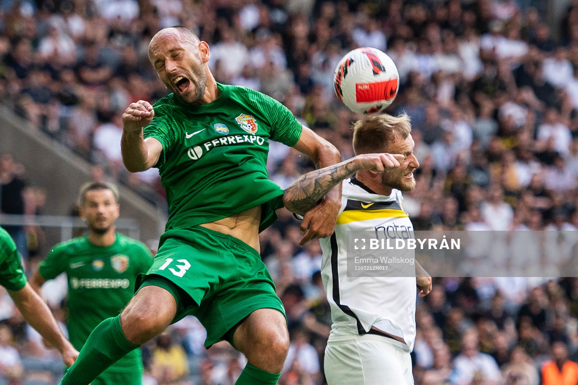 Sergiy Yavorskyy of Vorskla Poltava and John Guidetti of AIK