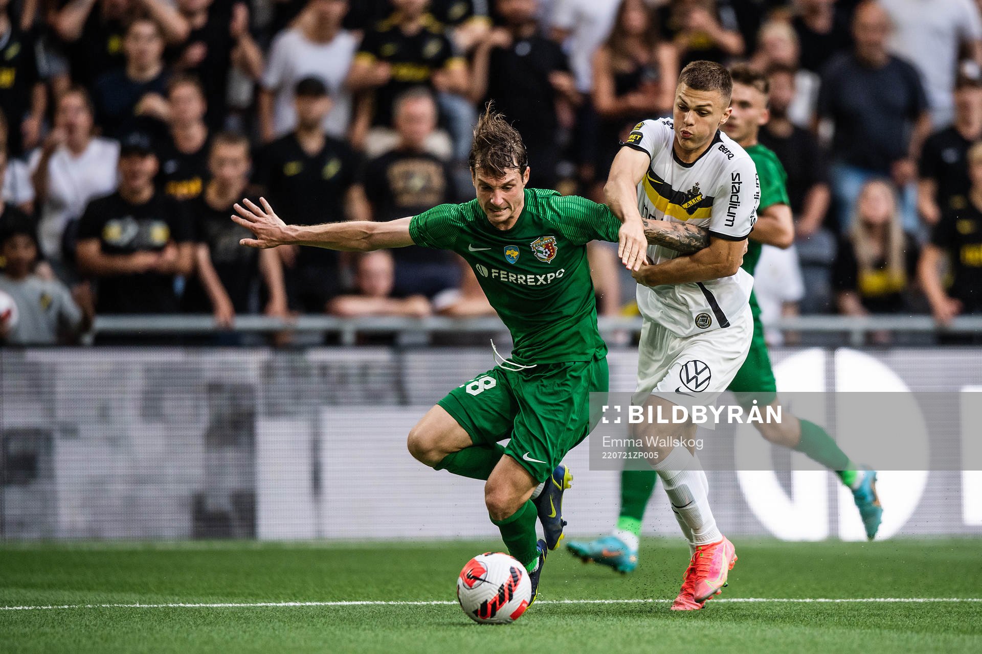 David Puclin of Vorskla Poltava and Erik Ring of AIK