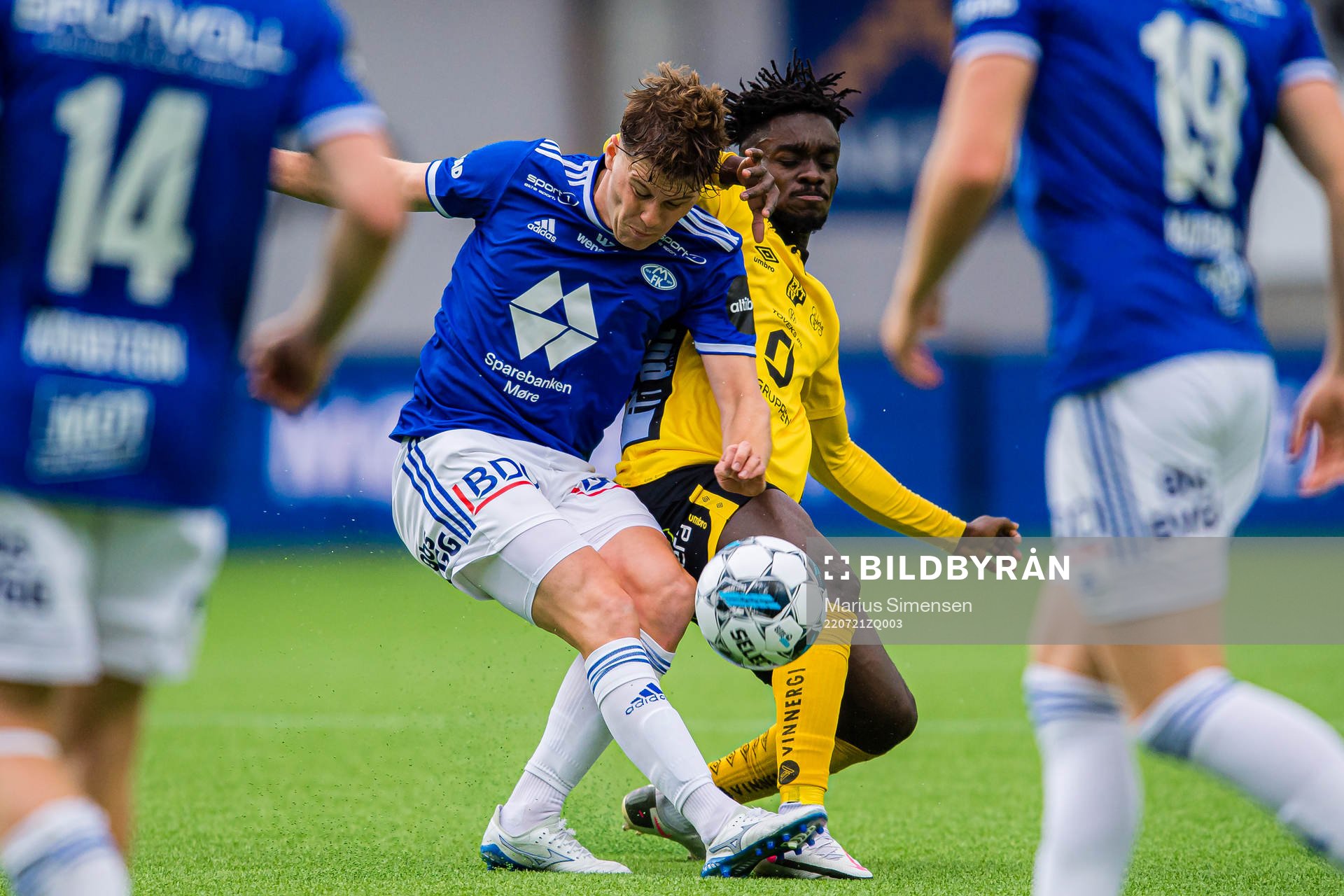 Emil Varhaugvik Breivik of Molde and Emmanuel Boateng of