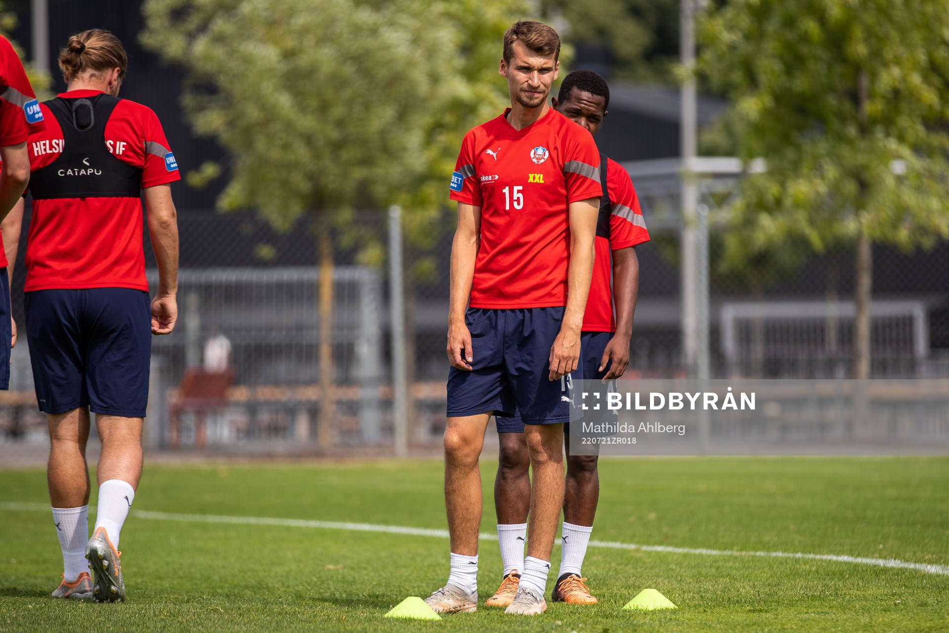 Rasmus Wiedesheim-Paul under en träning med Helsingborg den 21 juli 2022 i Helsingborg. 