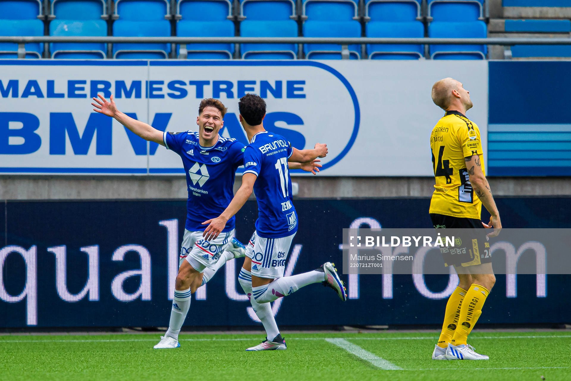 Emil Varhaugvik Breivik of Molde celebrates