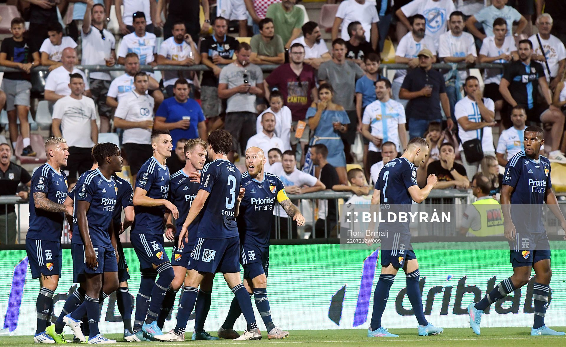 Hampus Finndell of Djurgården celebrates scoring 1-1
